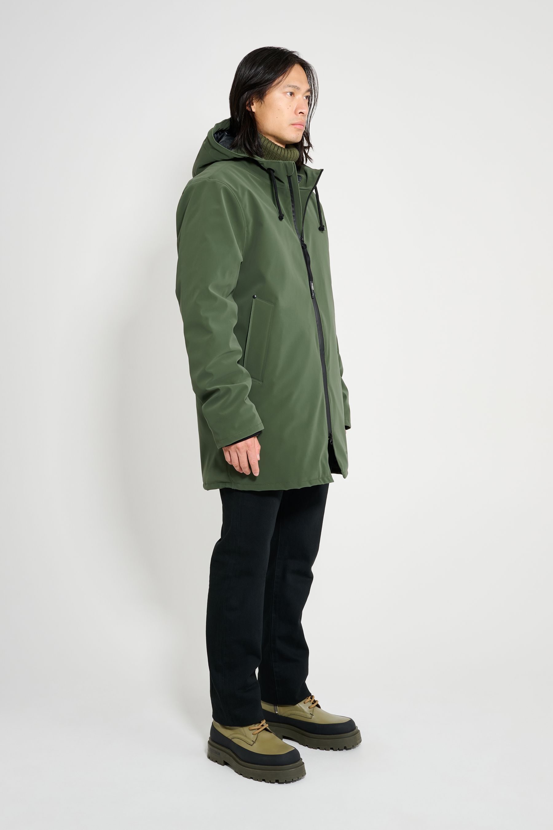 stutterheim stockholm matte winter coat green men jackets winter-coats