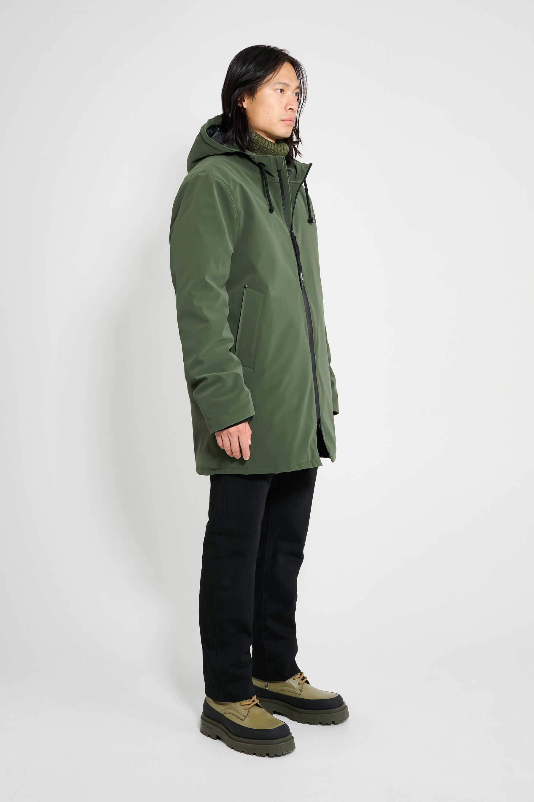 stutterheim stockholm matte winter coat green men jackets winter-coats