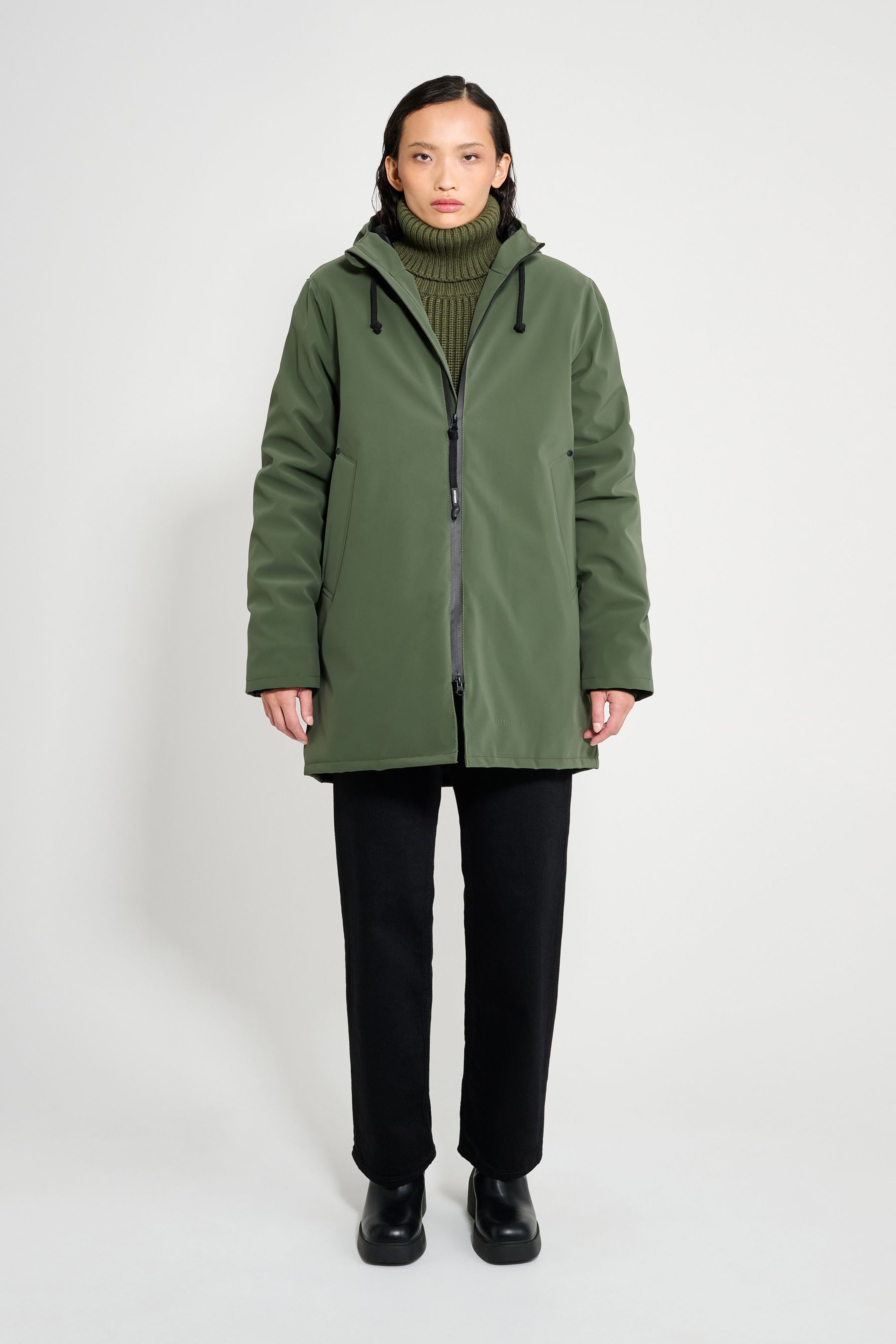 stutterheim stockholm matte winter coat green women jackets winter-coats