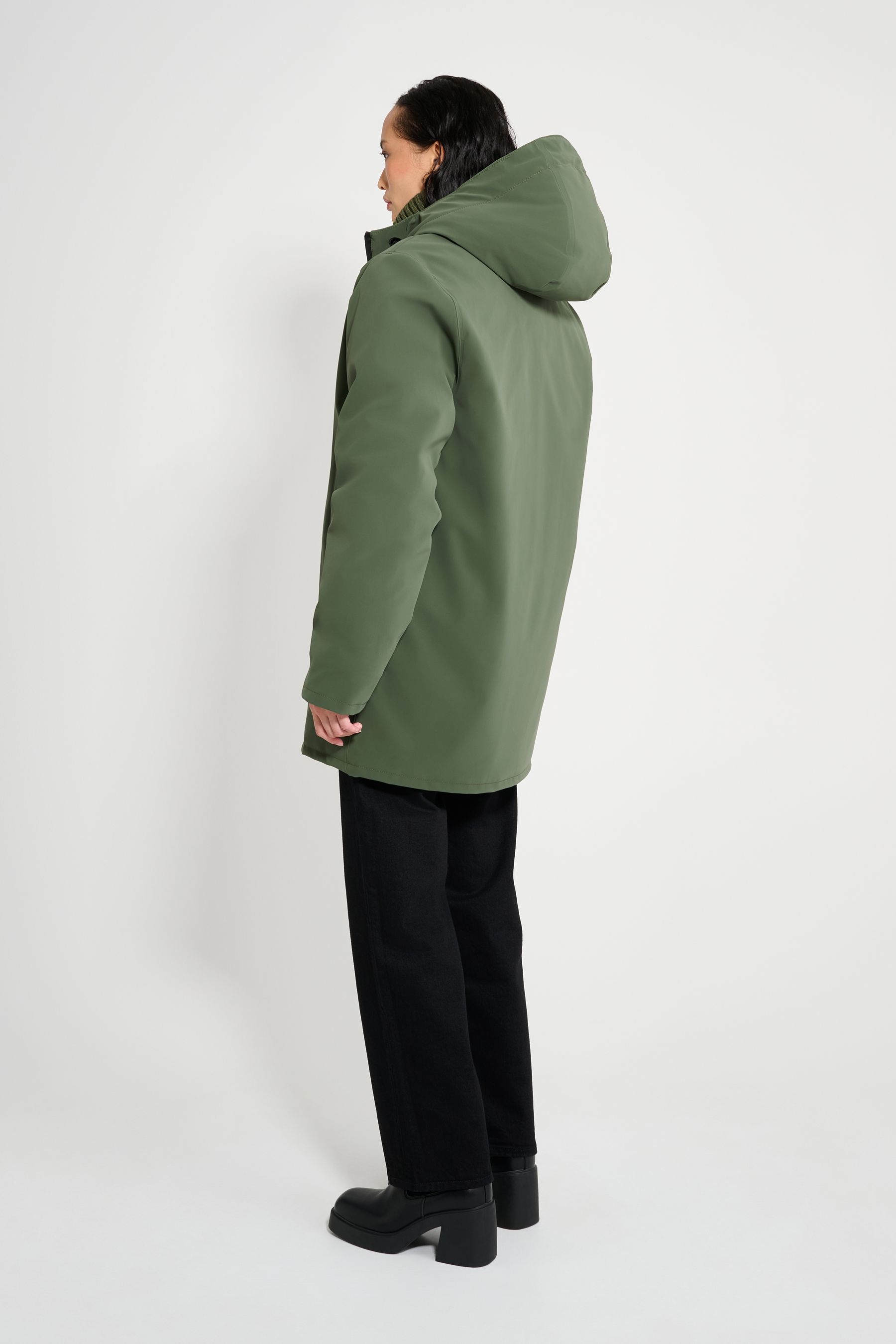 stutterheim stockholm matte winter coat green women jackets winter-coats