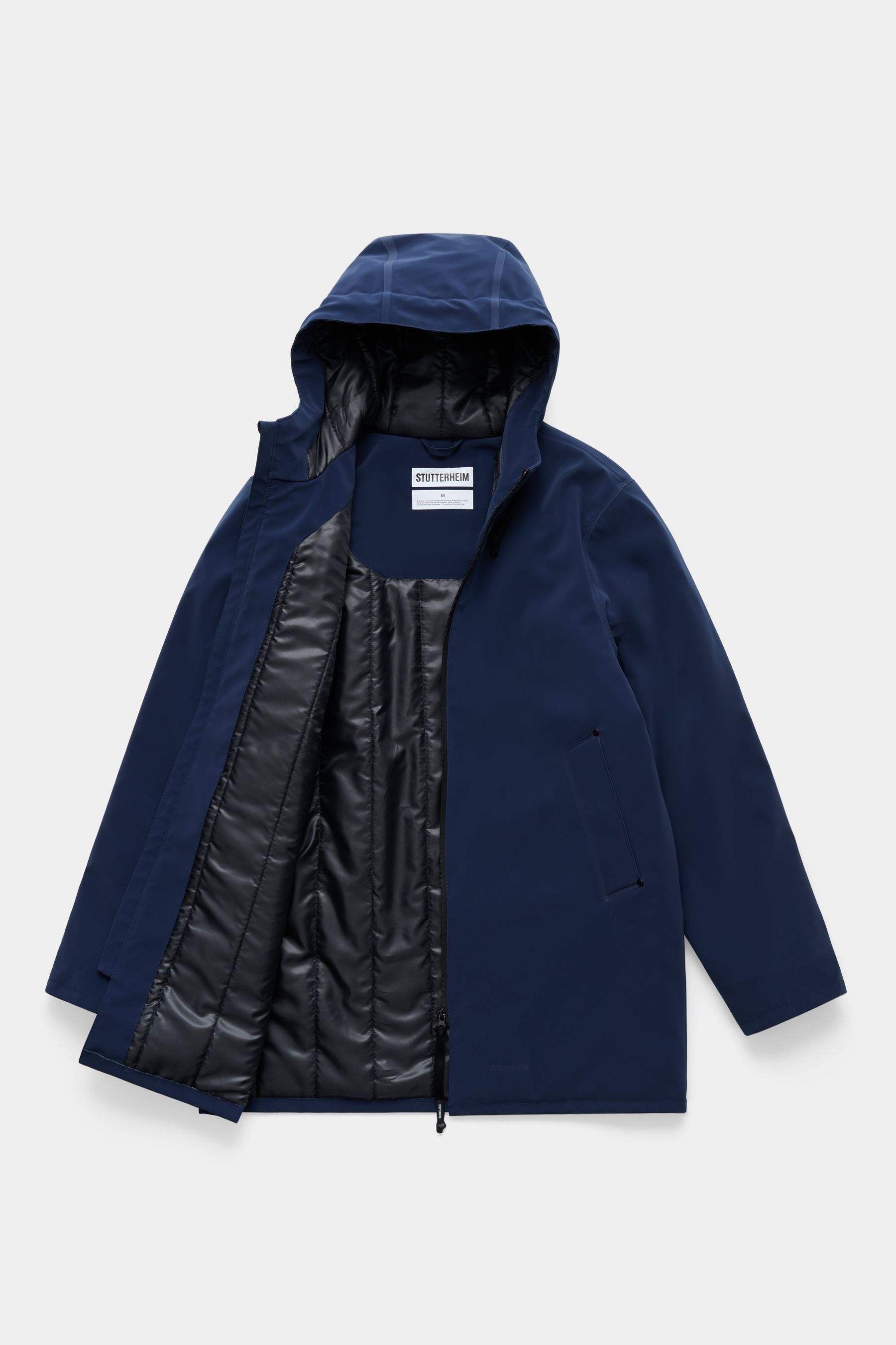 stutterheim stockholm matte winter coat navy men jackets winter-coats