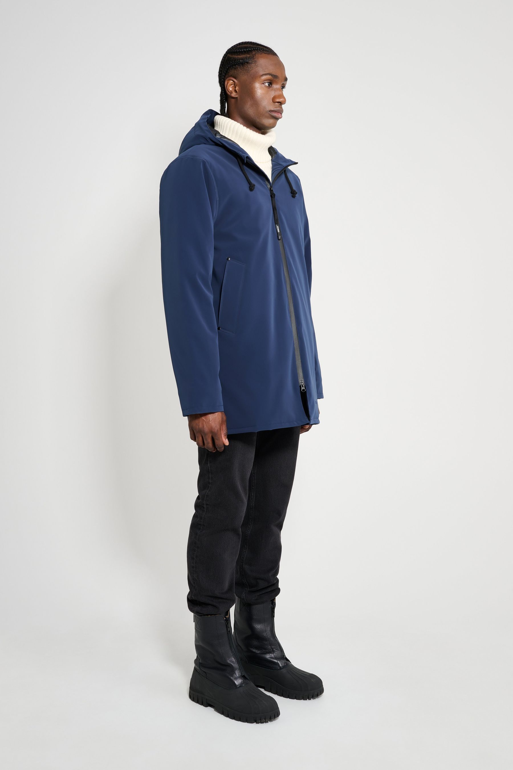 stutterheim stockholm matte winter coat navy men jackets winter-coats