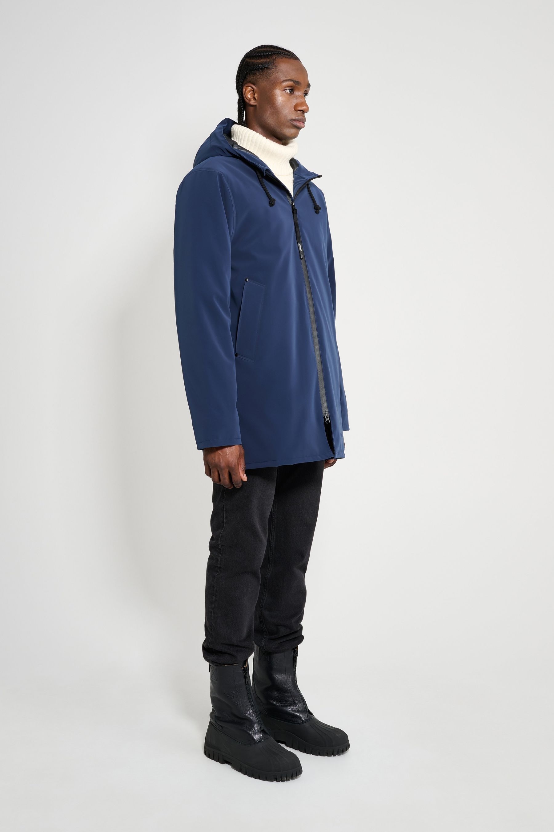 stutterheim stockholm matte winter coat navy men jackets winter-coats