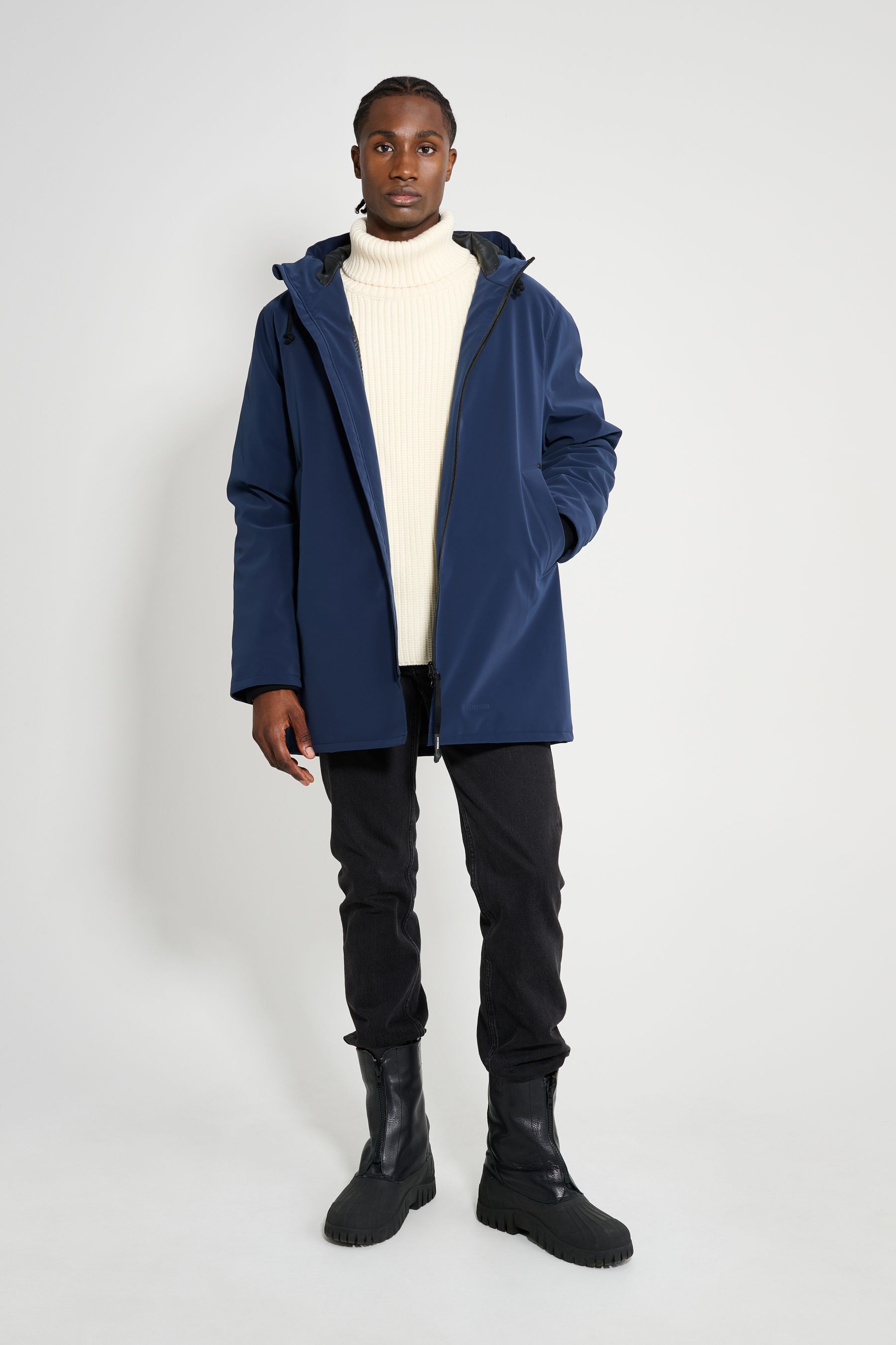 stutterheim stockholm matte winter coat navy men jackets winter-coats