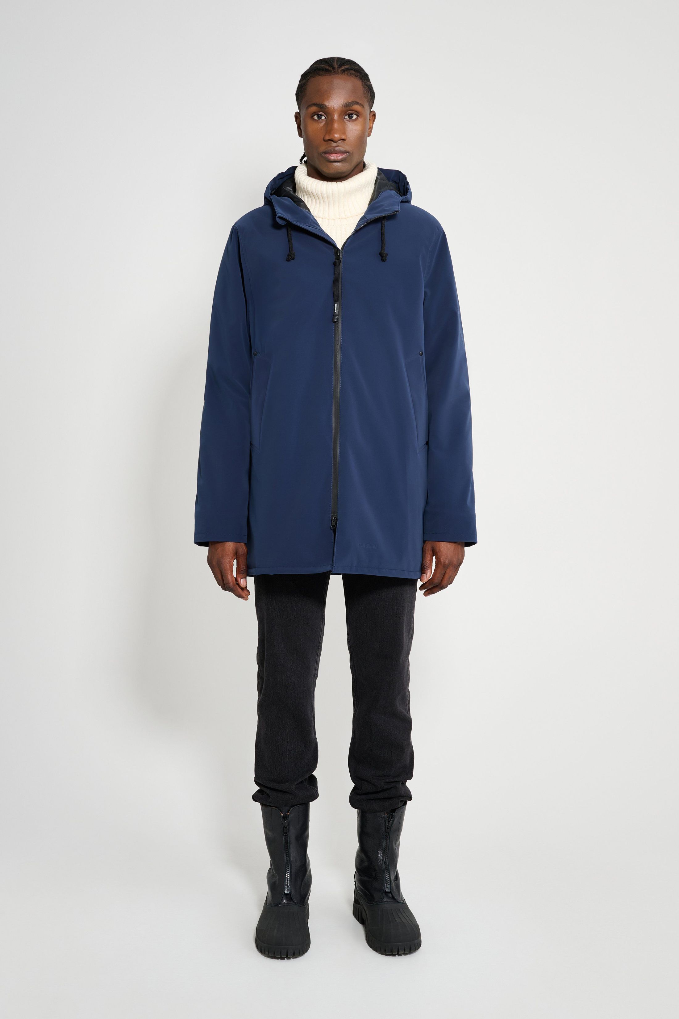 stutterheim stockholm matte winter coat navy men jackets winter-coats