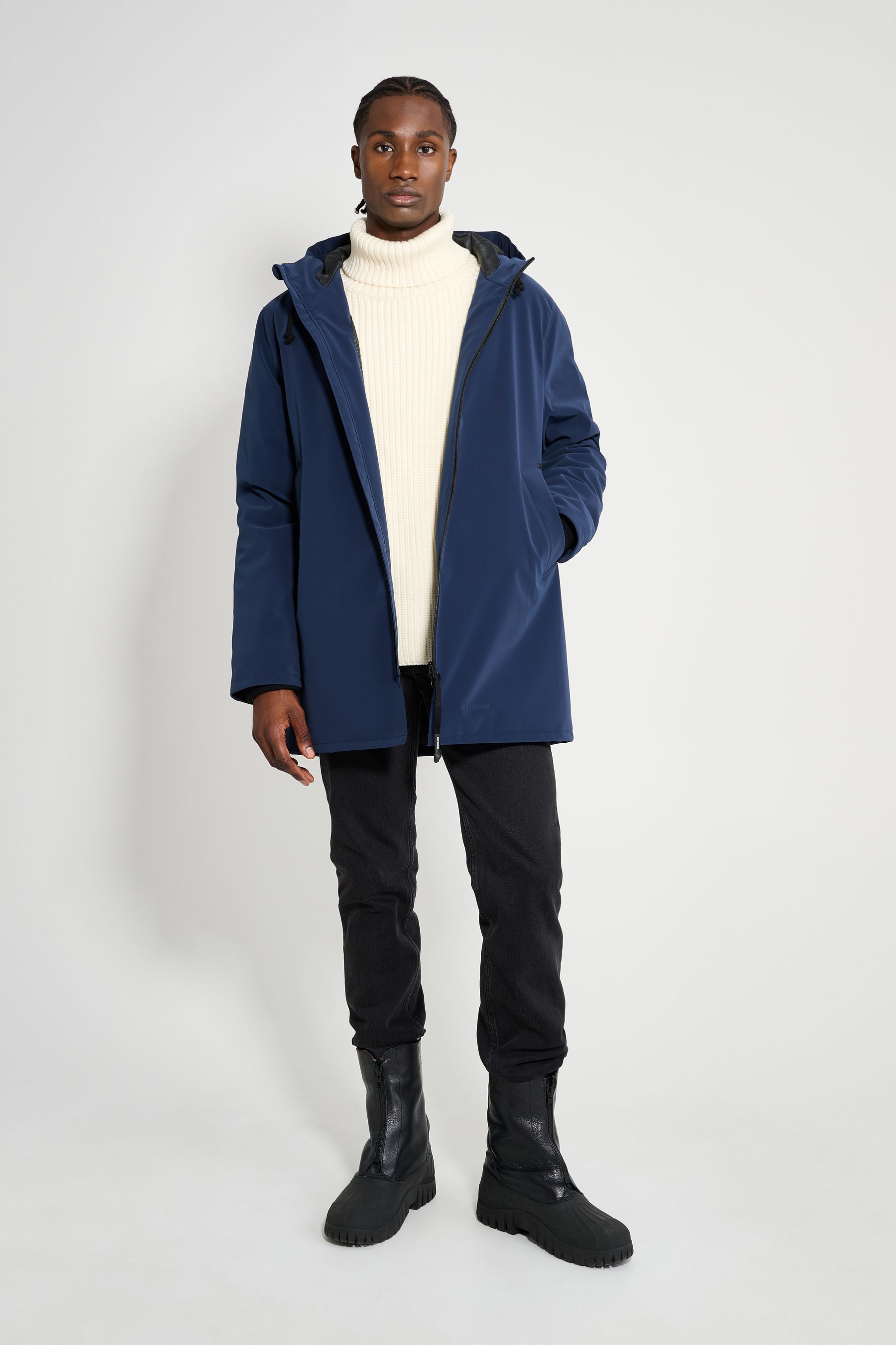 stutterheim stockholm matte winter coat navy men jackets winter-coats