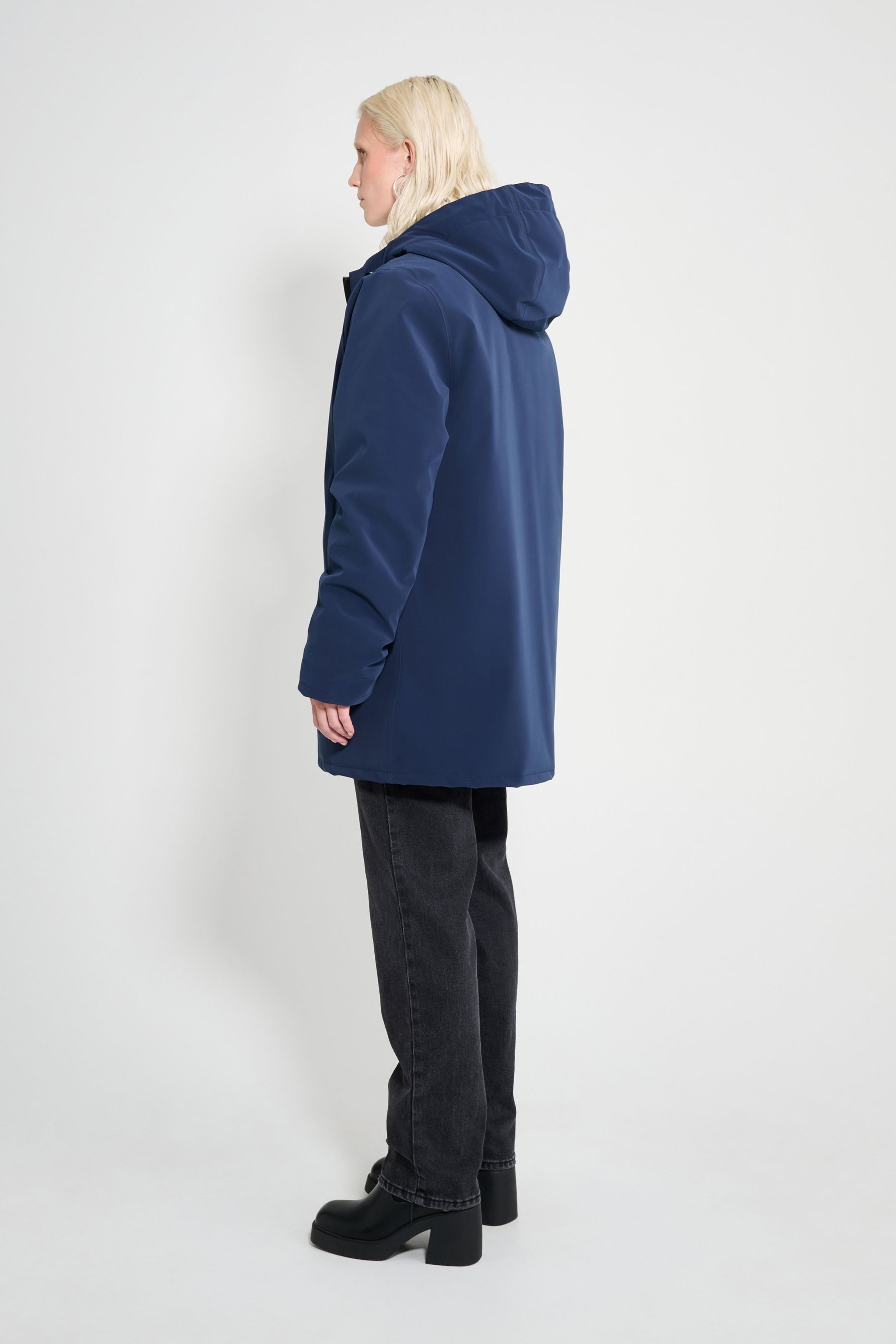stutterheim stockholm matte winter coat navy women jackets winter-coats
