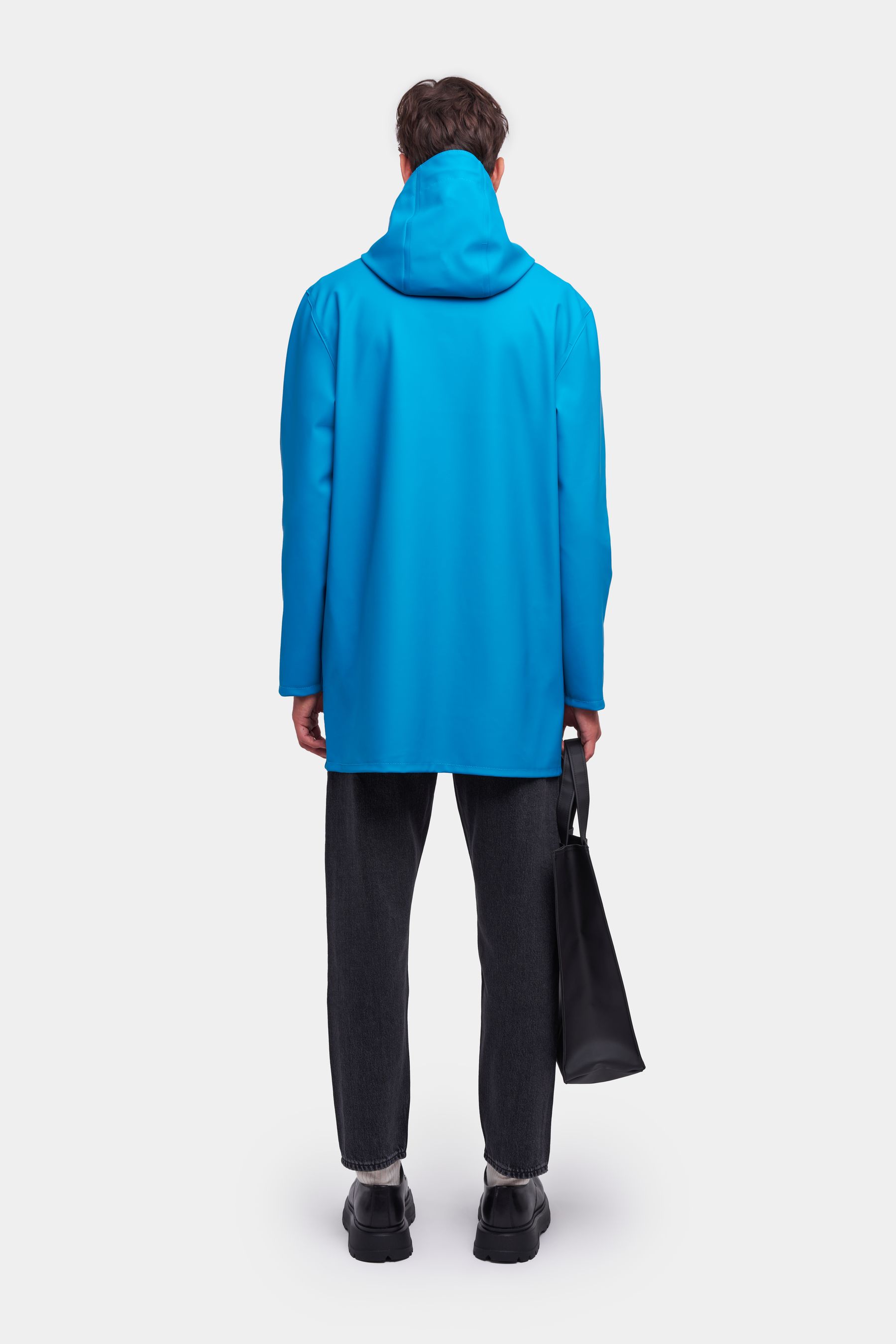 stutterheim stockholm raincoat mosaic blue women jackets raincoats