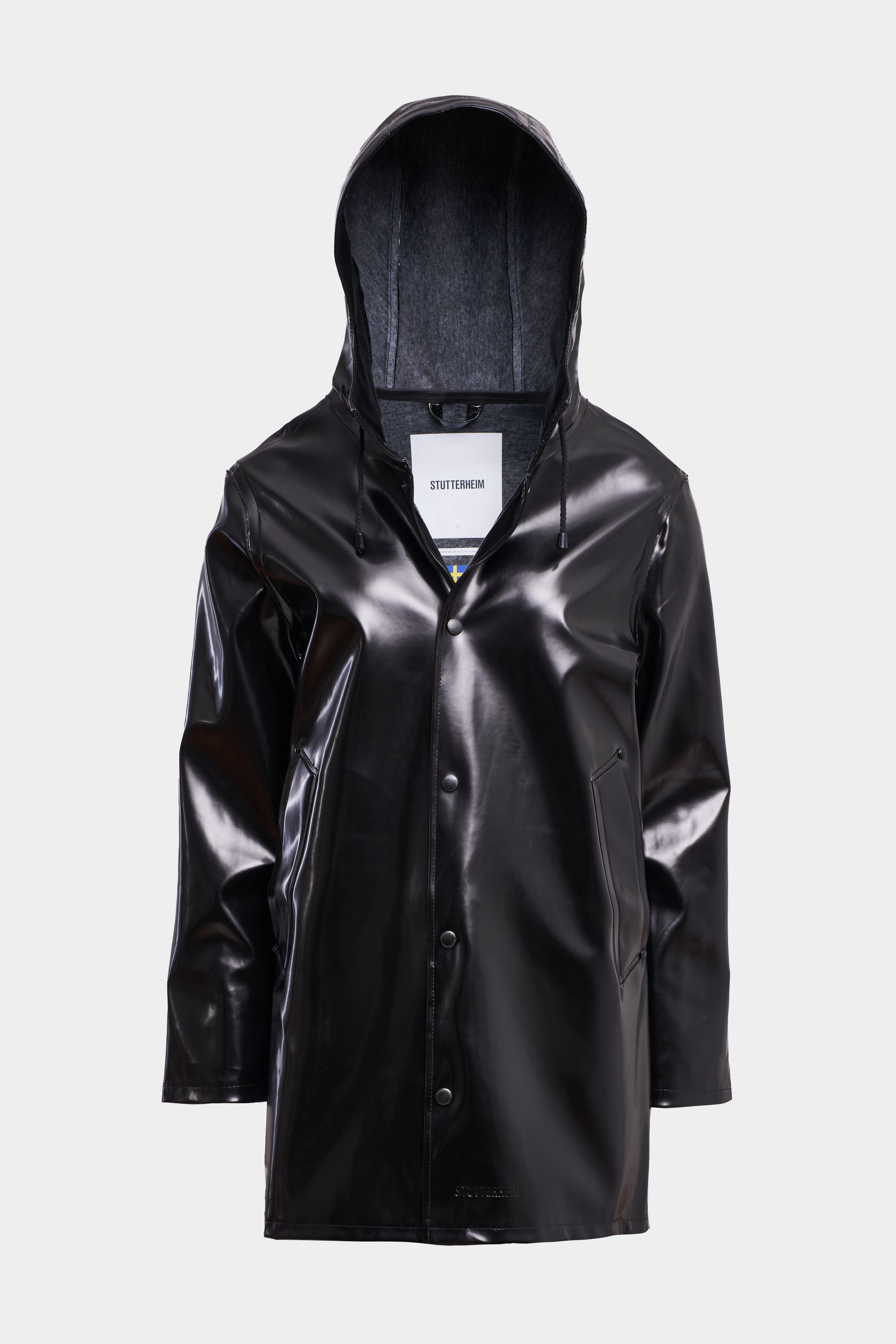 stutterheim stockholm opal raincoat black men jackets raincoats