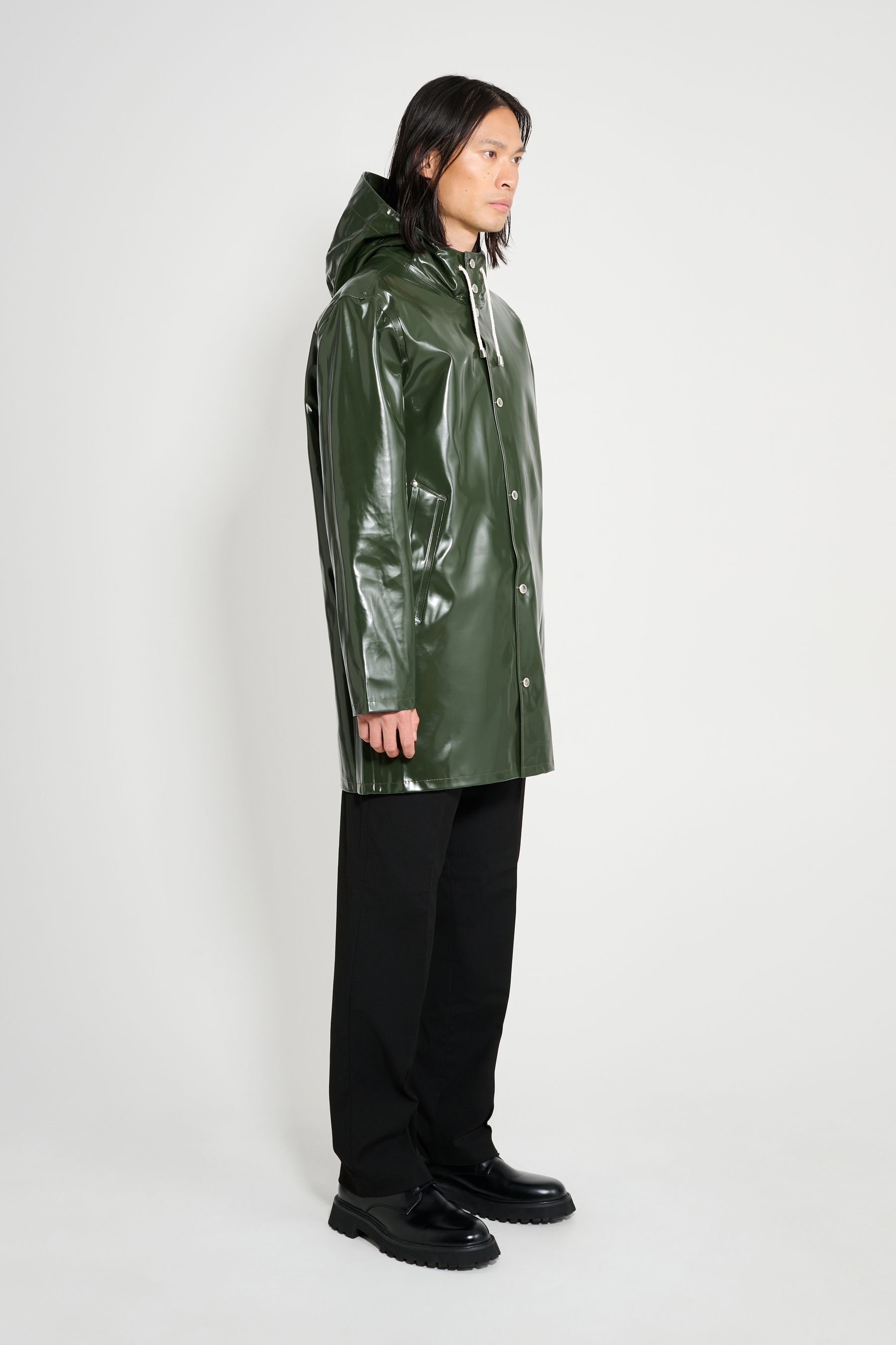 stutterheim stockholm opal raincoat green men jackets raincoats