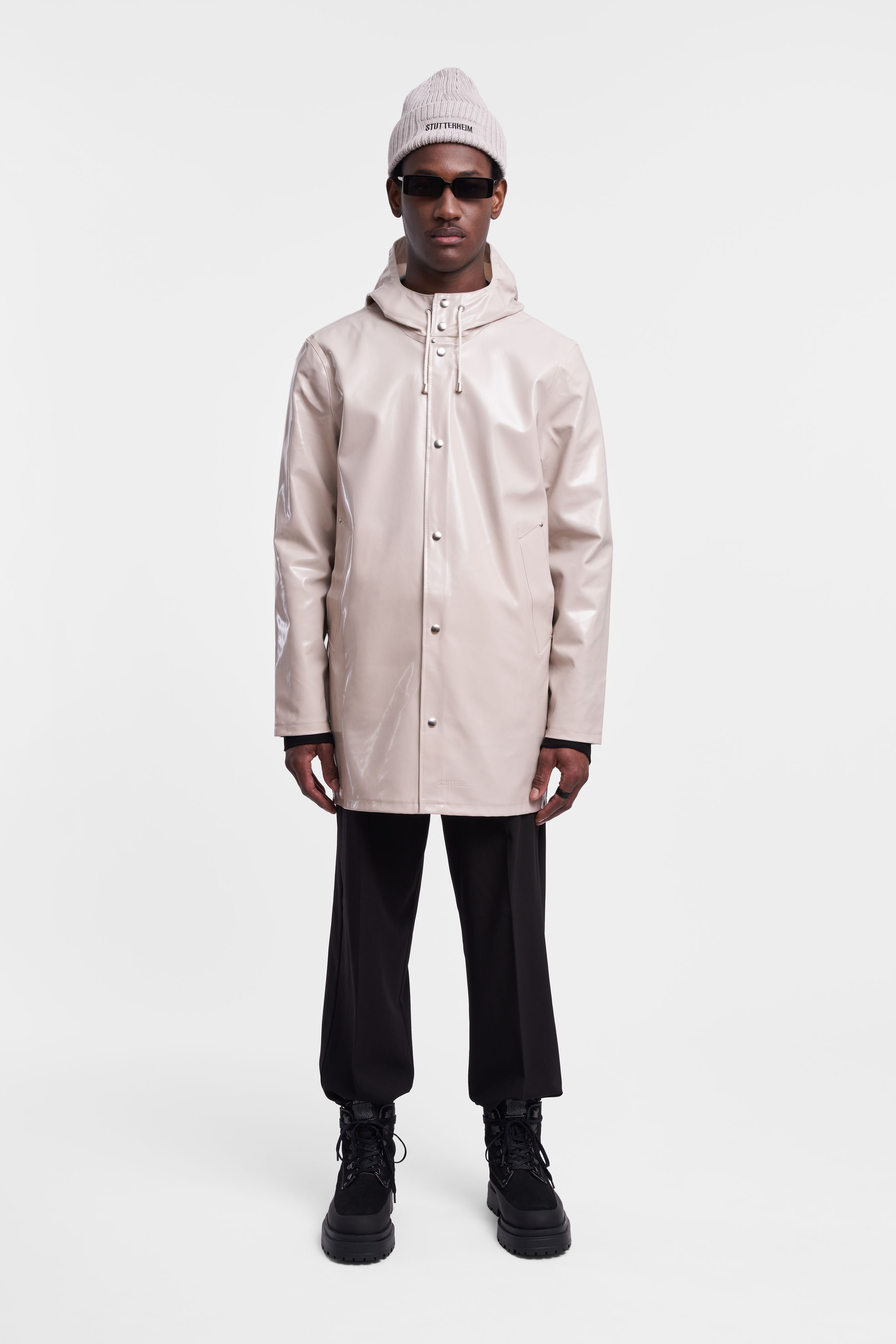 stutterheim stockholm opal raincoat light sand men jackets raincoats