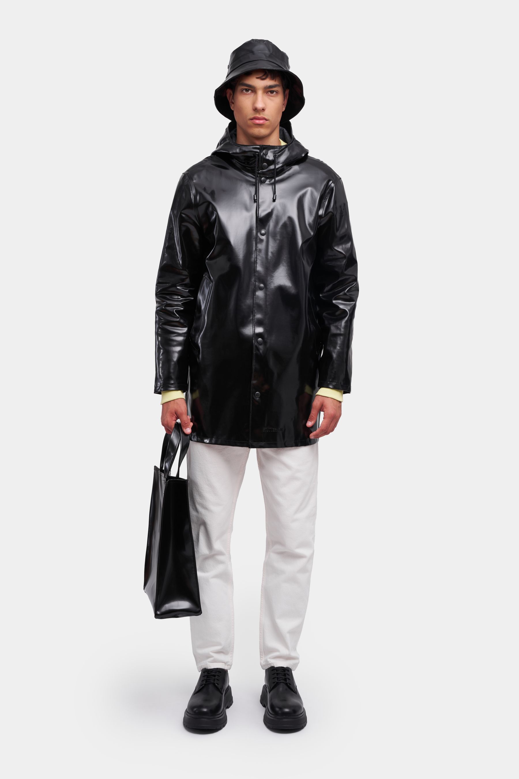 stutterheim stockholm opal raincoat black women jackets raincoats