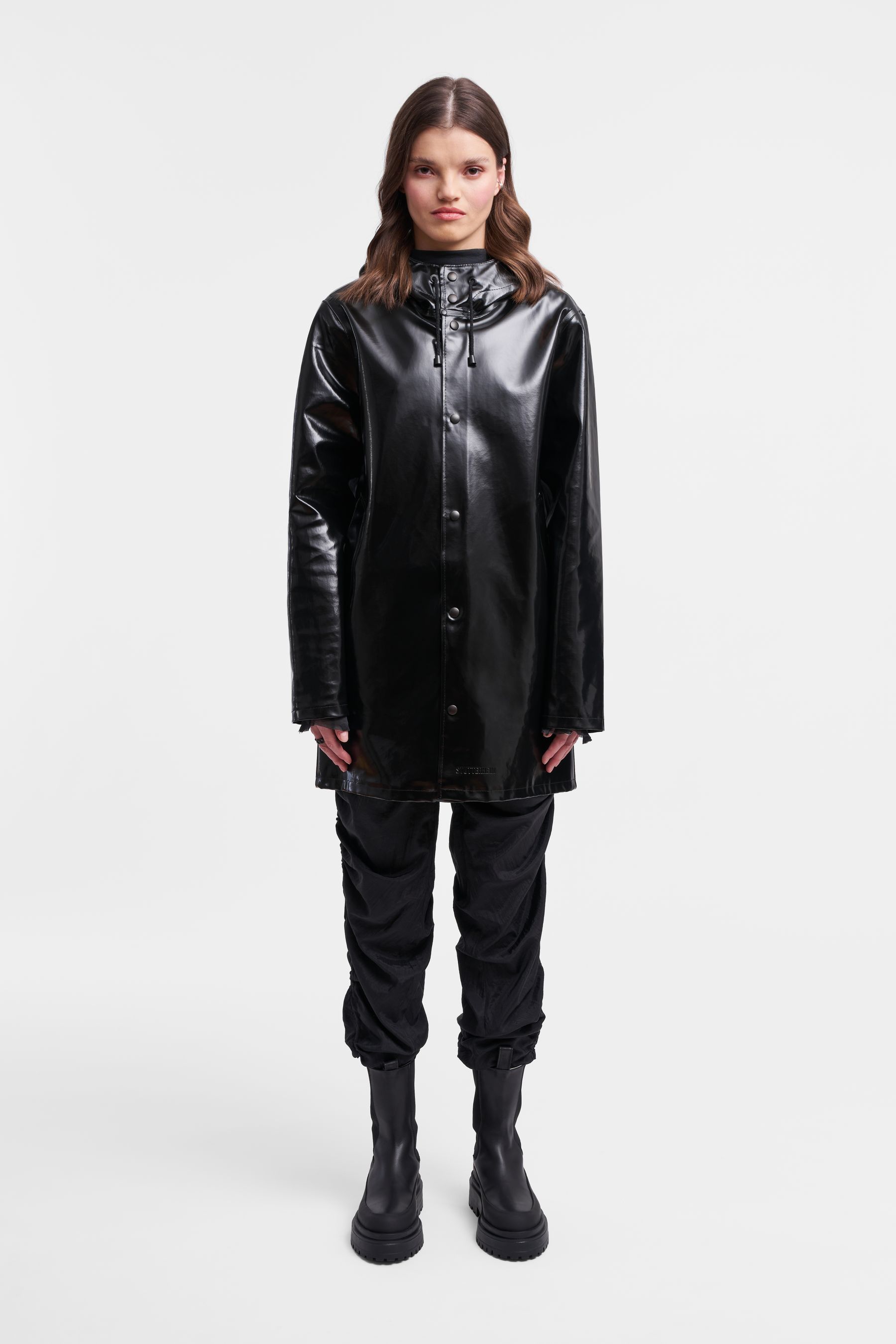 stutterheim stockholm opal raincoat black women jackets raincoats