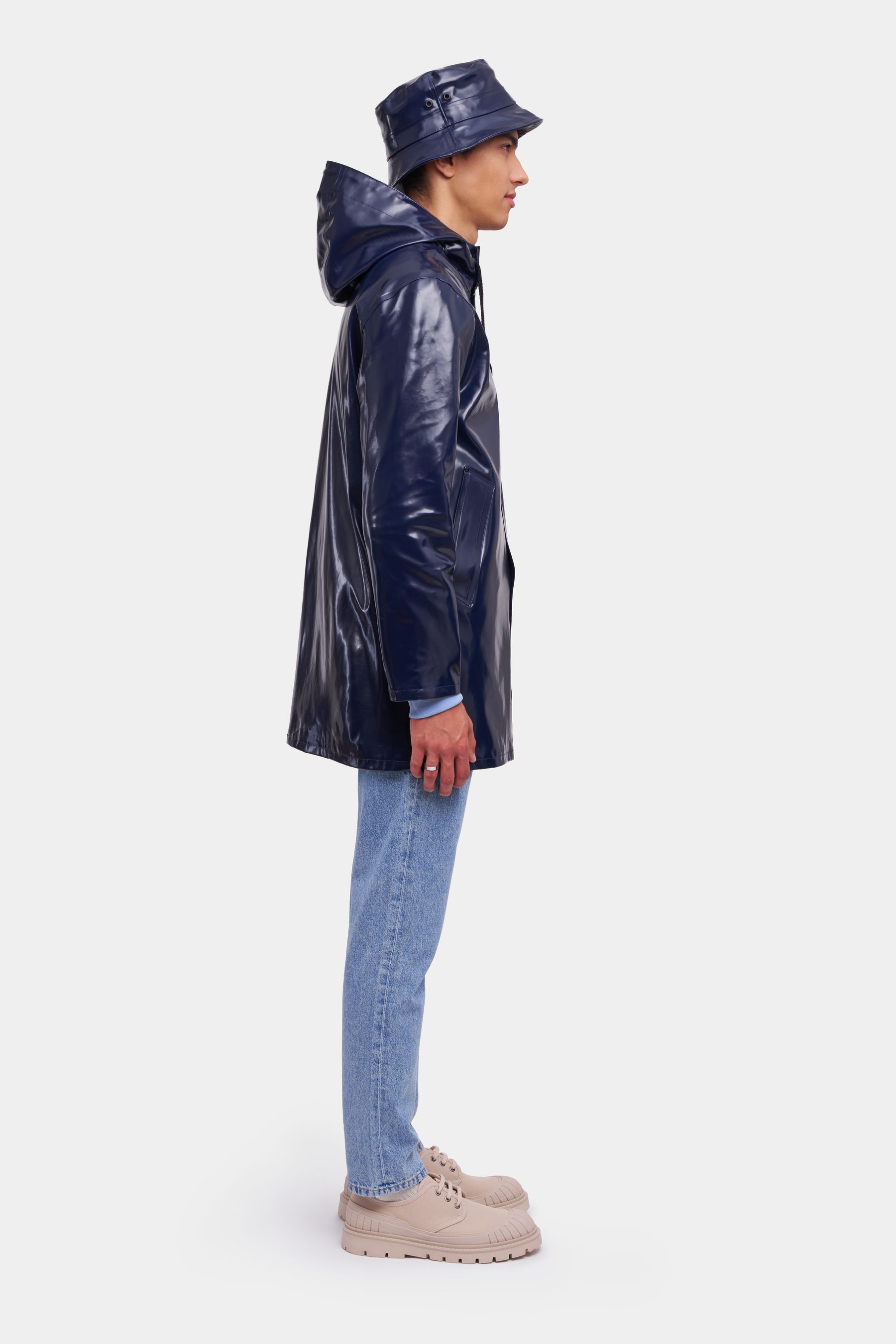 stutterheim stockholm opal raincoat navy women jackets raincoats