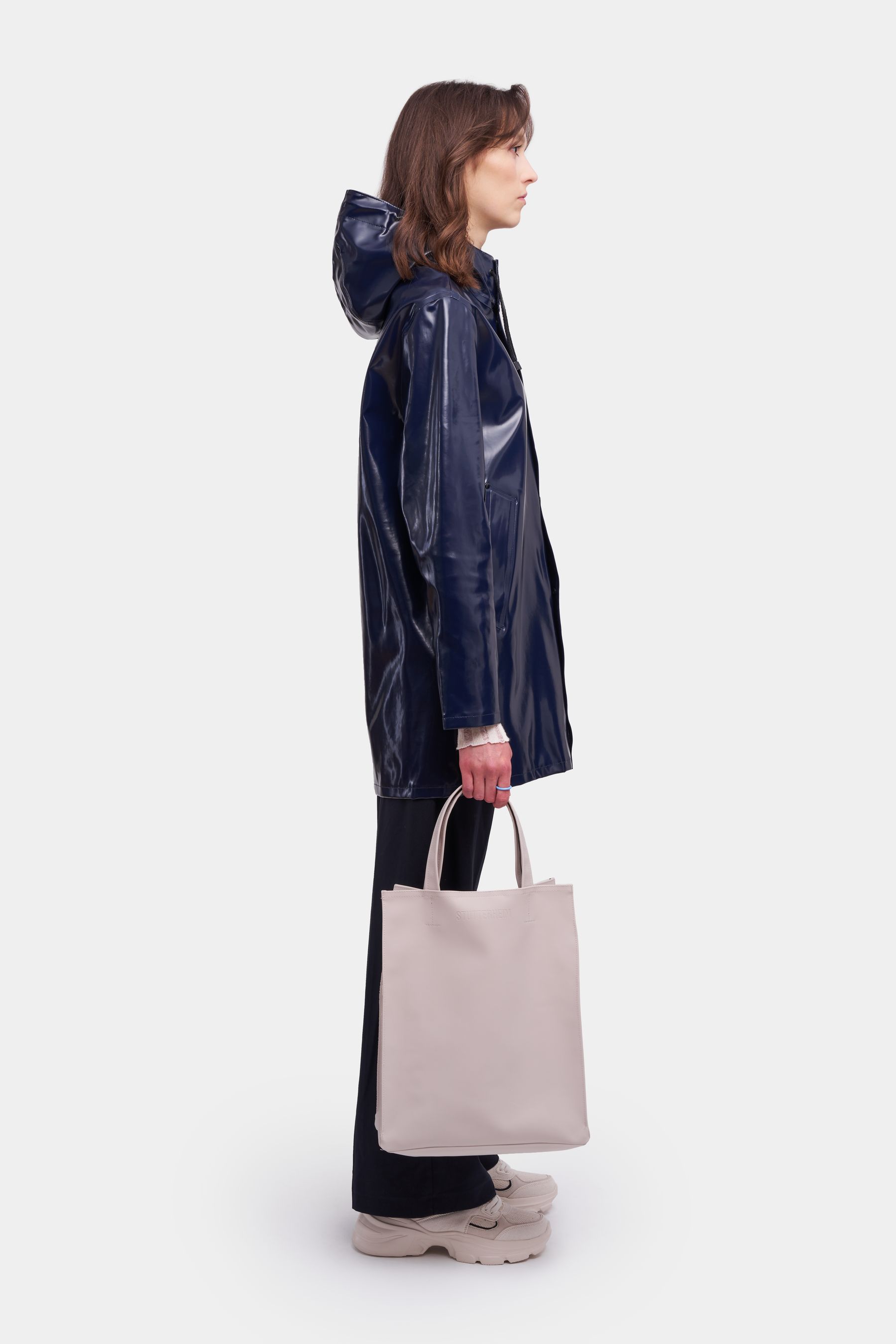 stutterheim stockholm opal raincoat navy women jackets raincoats