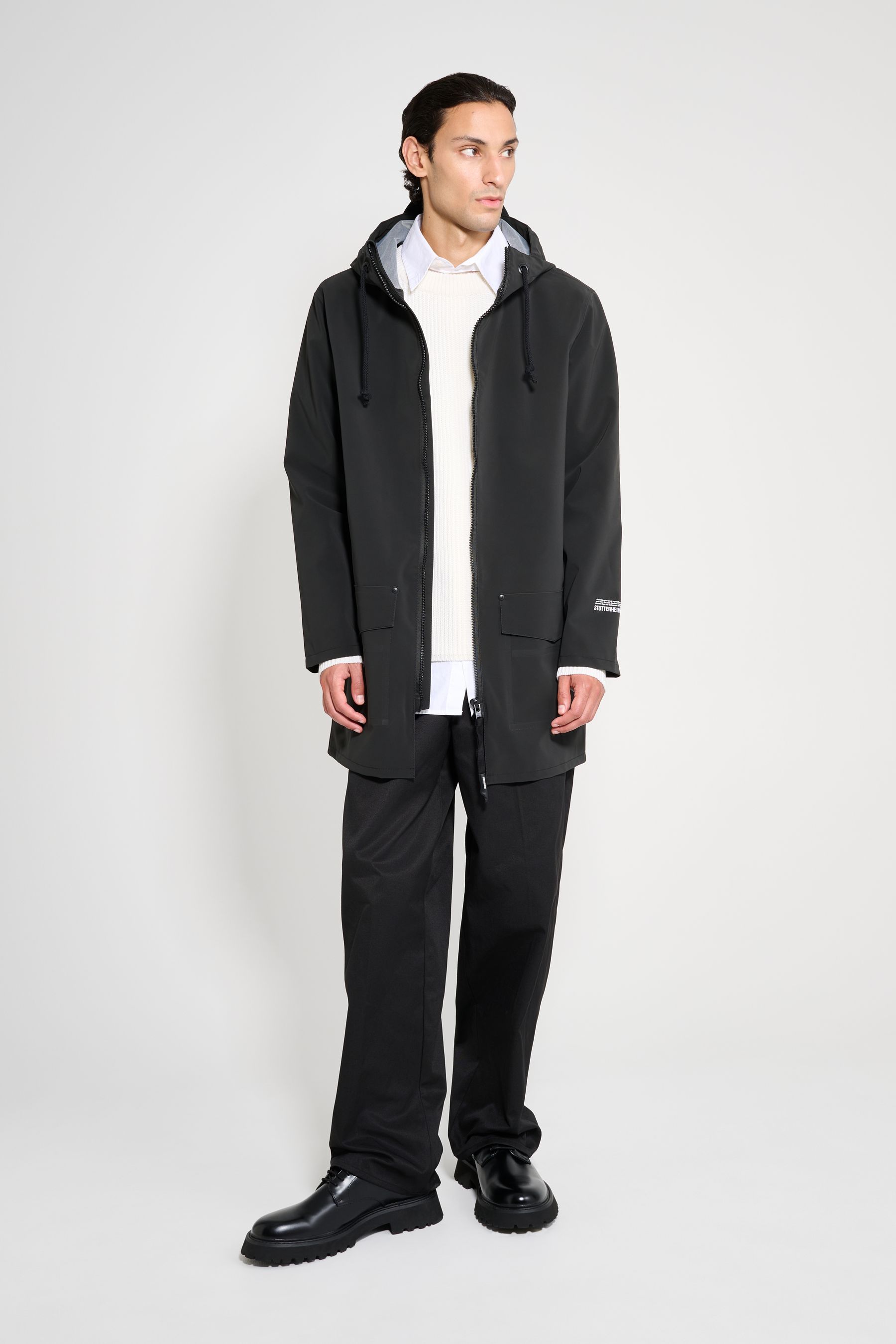stutterheim stockholm patch black men jackets raincoats