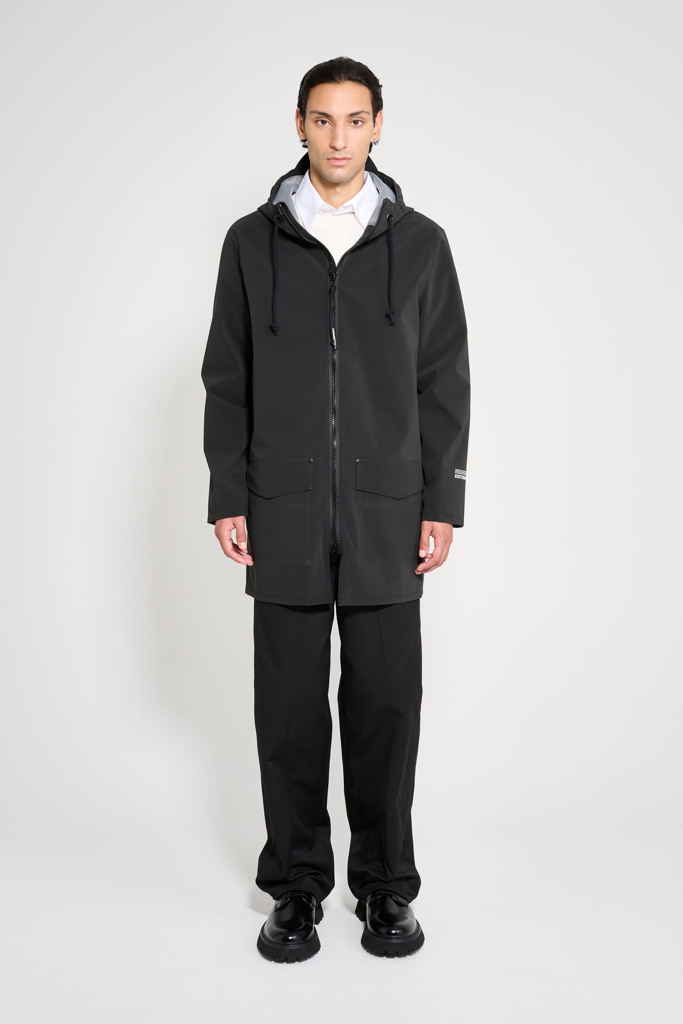 stutterheim stockholm patch black men jackets raincoats