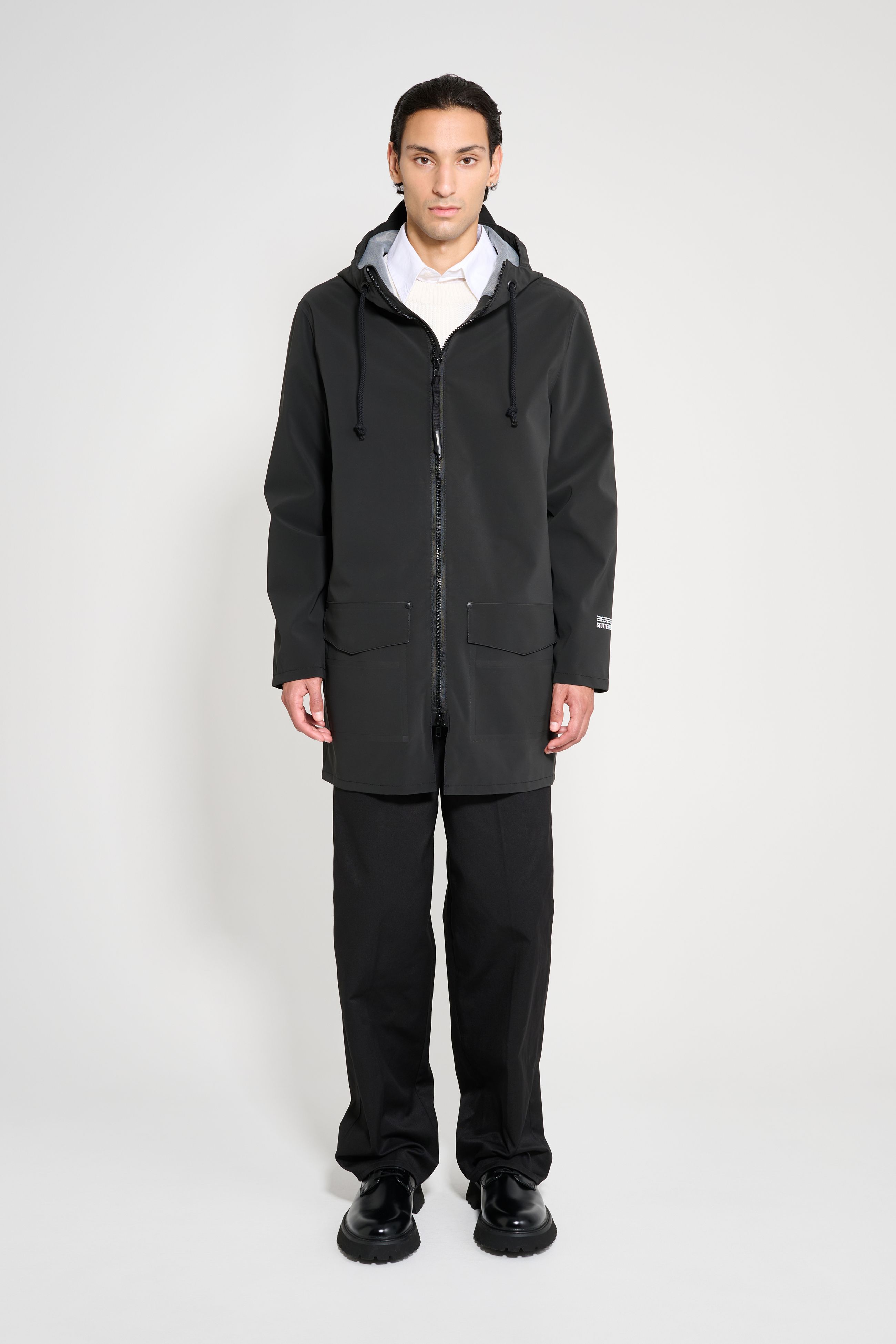 stutterheim stockholm patch black men jackets raincoats