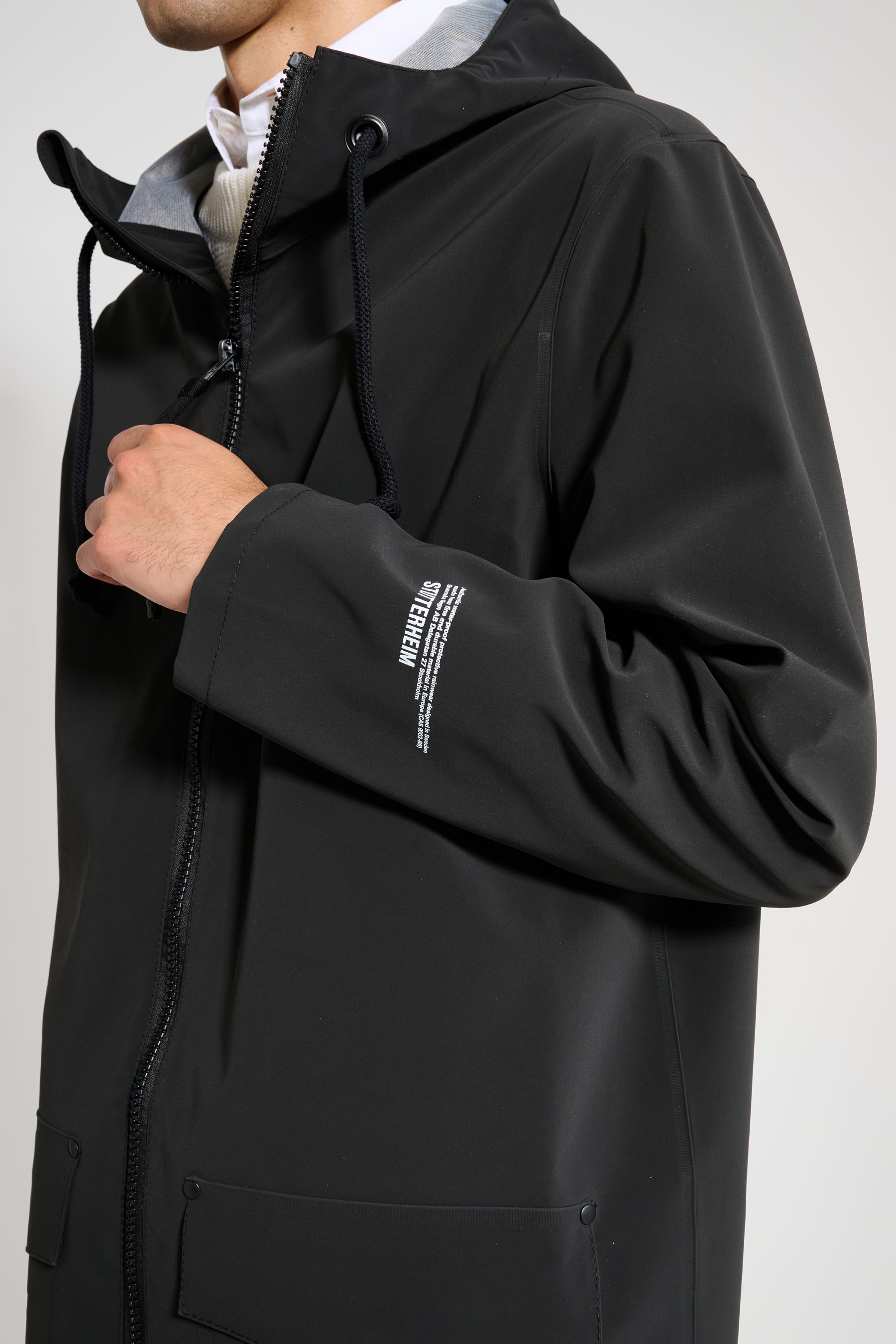 stutterheim stockholm patch black men jackets raincoats