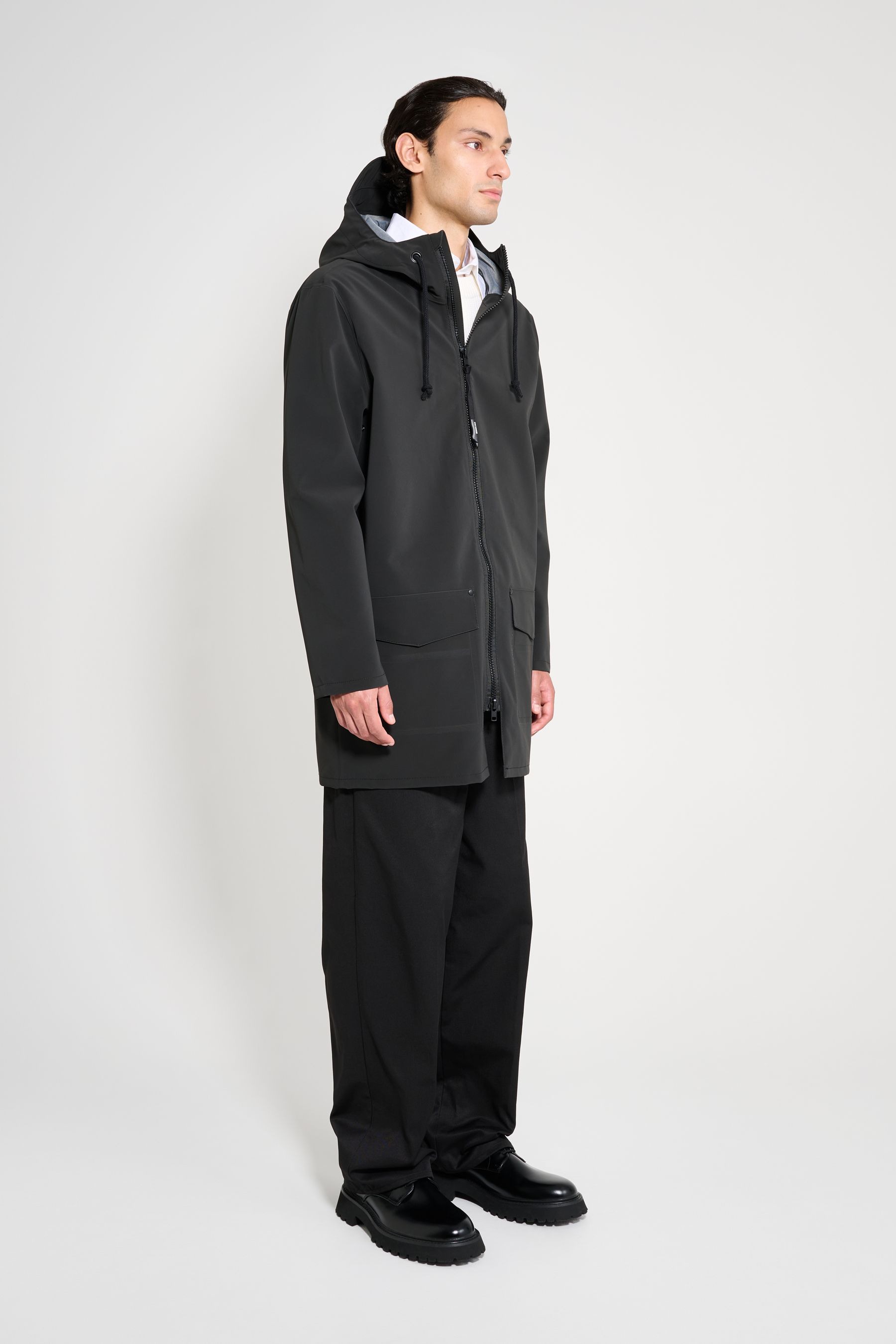 stutterheim stockholm patch black men jackets raincoats