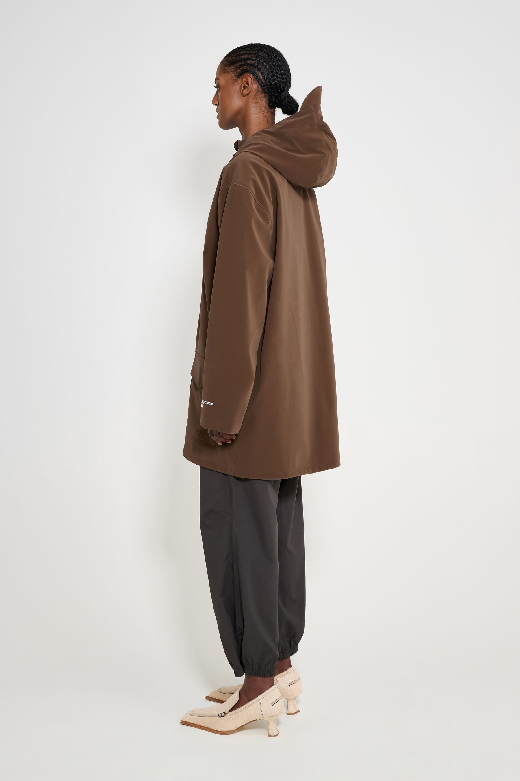 stutterheim stockholm patch raincoat dark brown women jackets raincoats