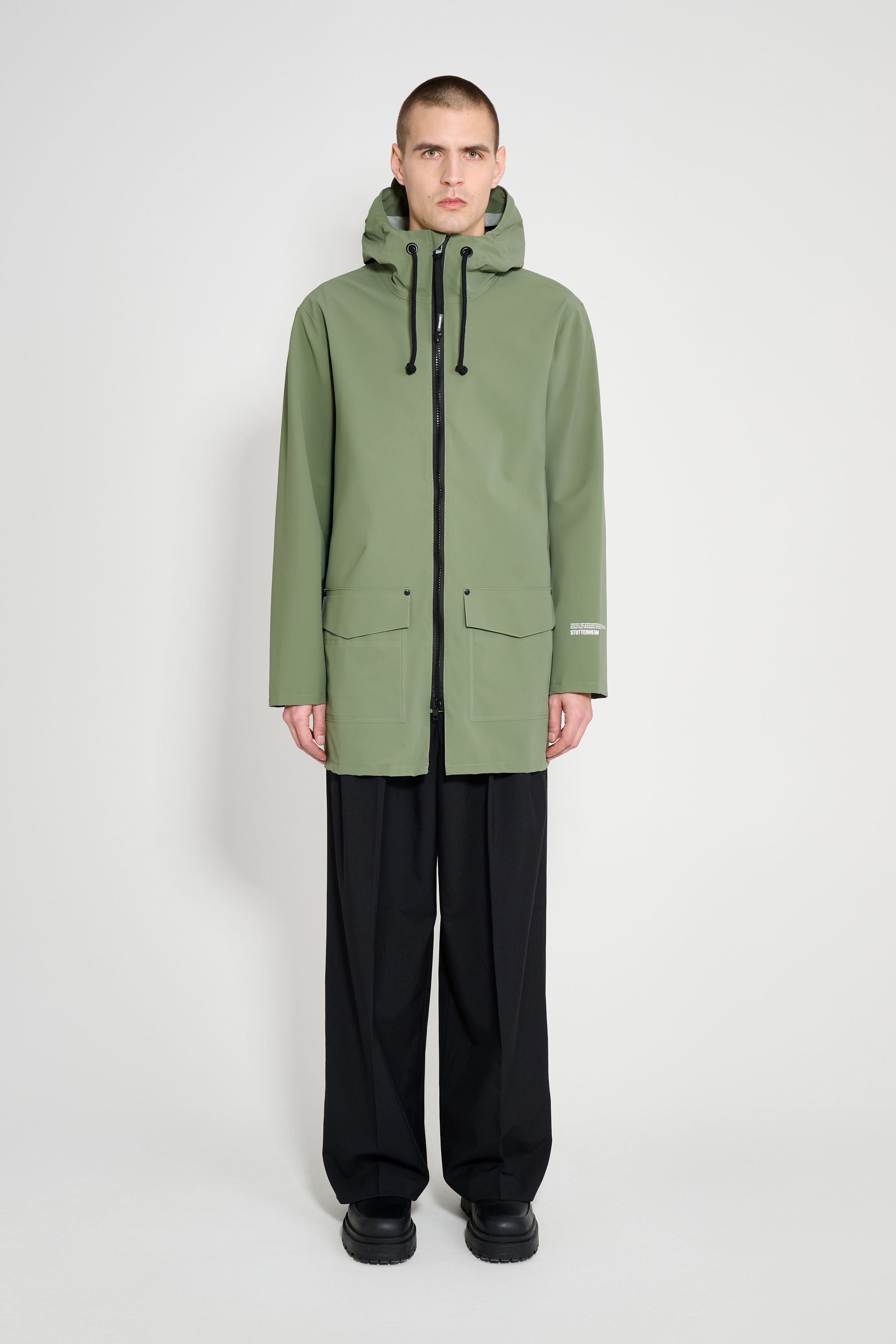 stutterheim stockholm patch dry green men jackets raincoats