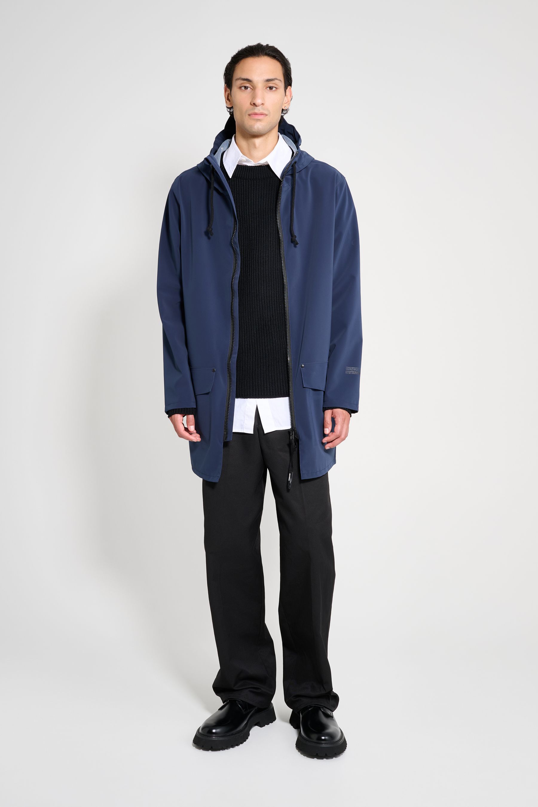 stutterheim stockholm patch navy men jackets raincoats