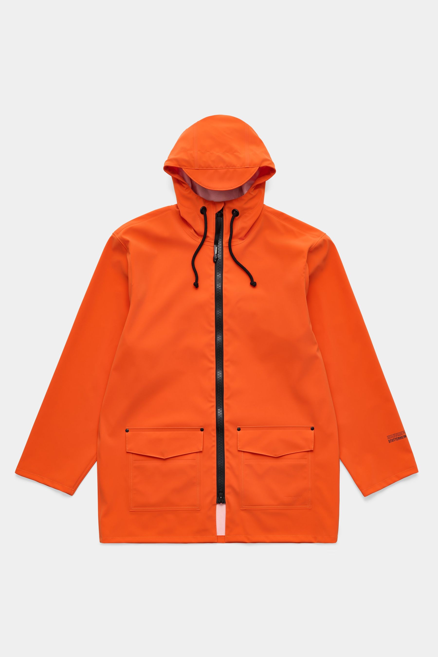 stutterheim stockholm patch matte pumpkin women jackets raincoats