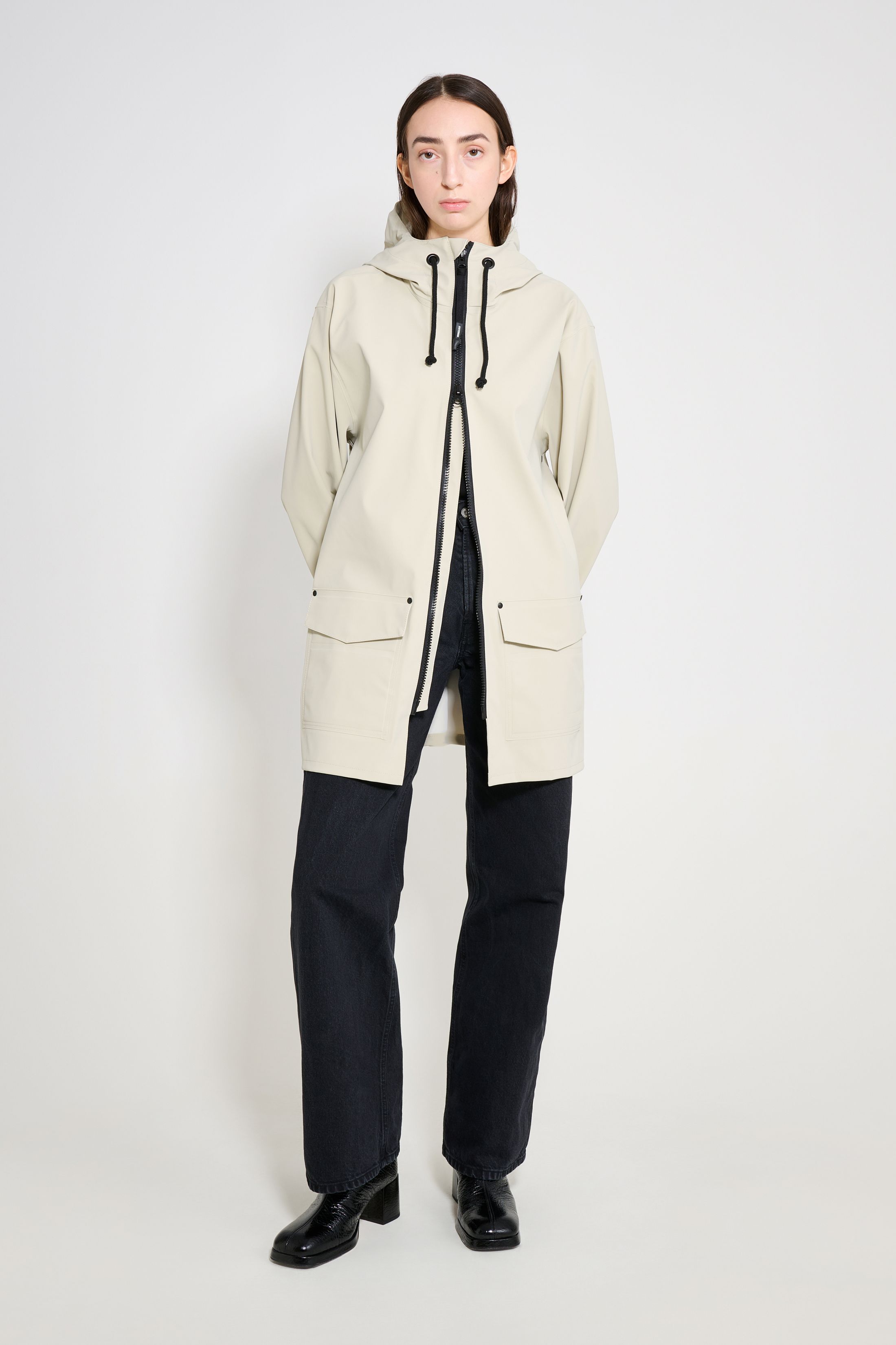 stutterheim stockholm patch raincoat pelican women jackets raincoats