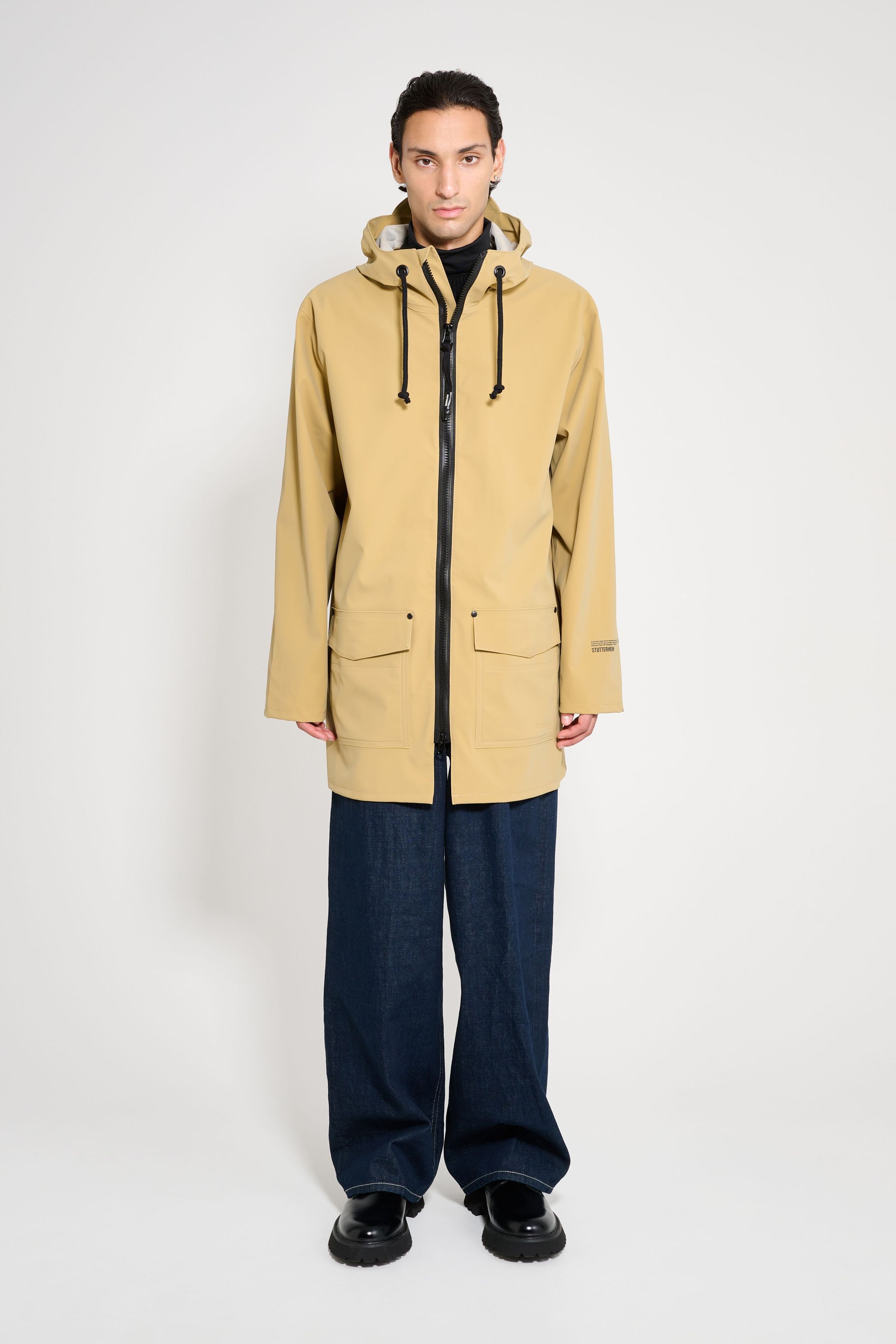 stutterheim stockholm patch sand men jackets raincoats