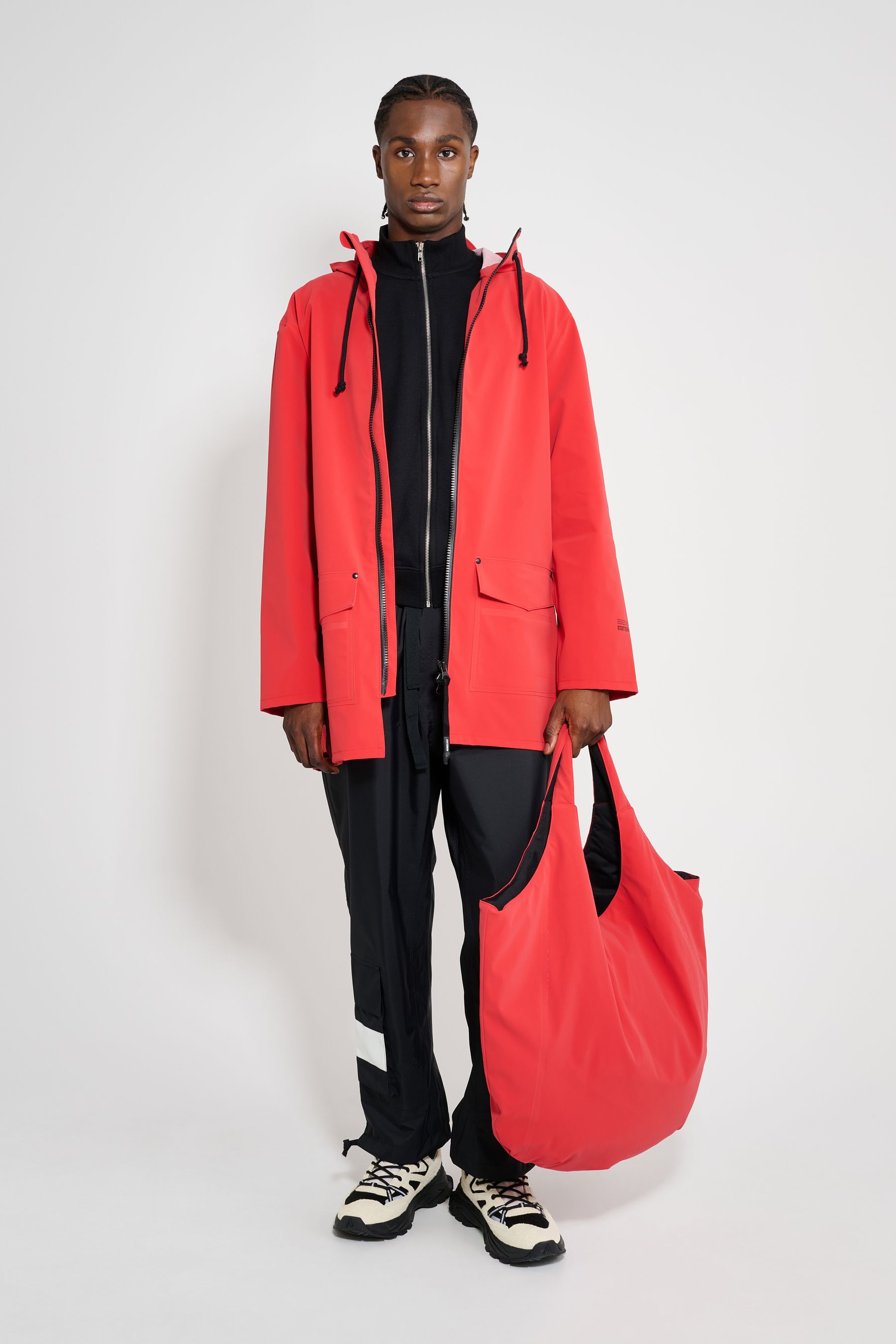 stutterheim stockholm patch washed red men jackets raincoats