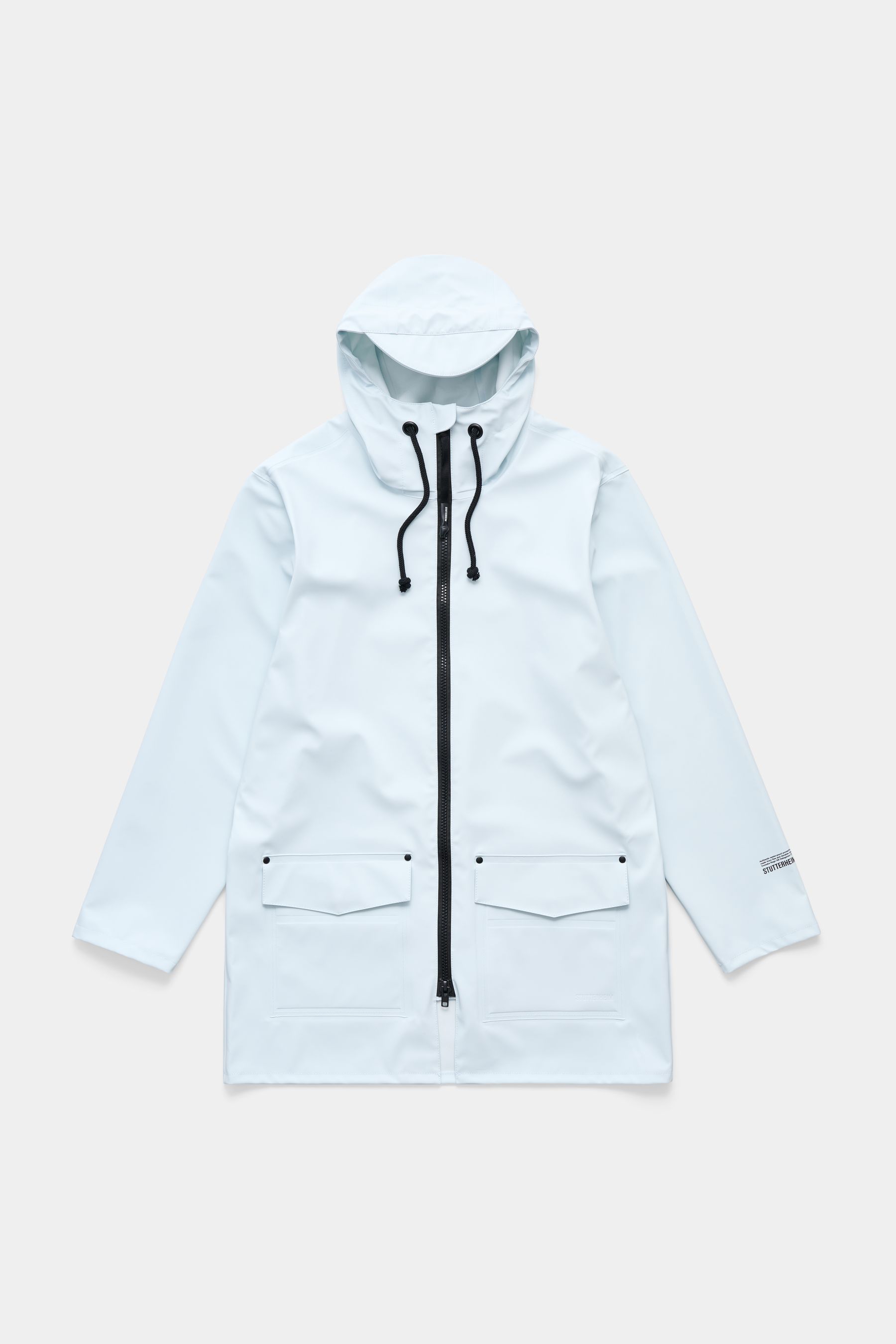 stutterheim stockholm patch raincoat frost grey women jackets raincoats