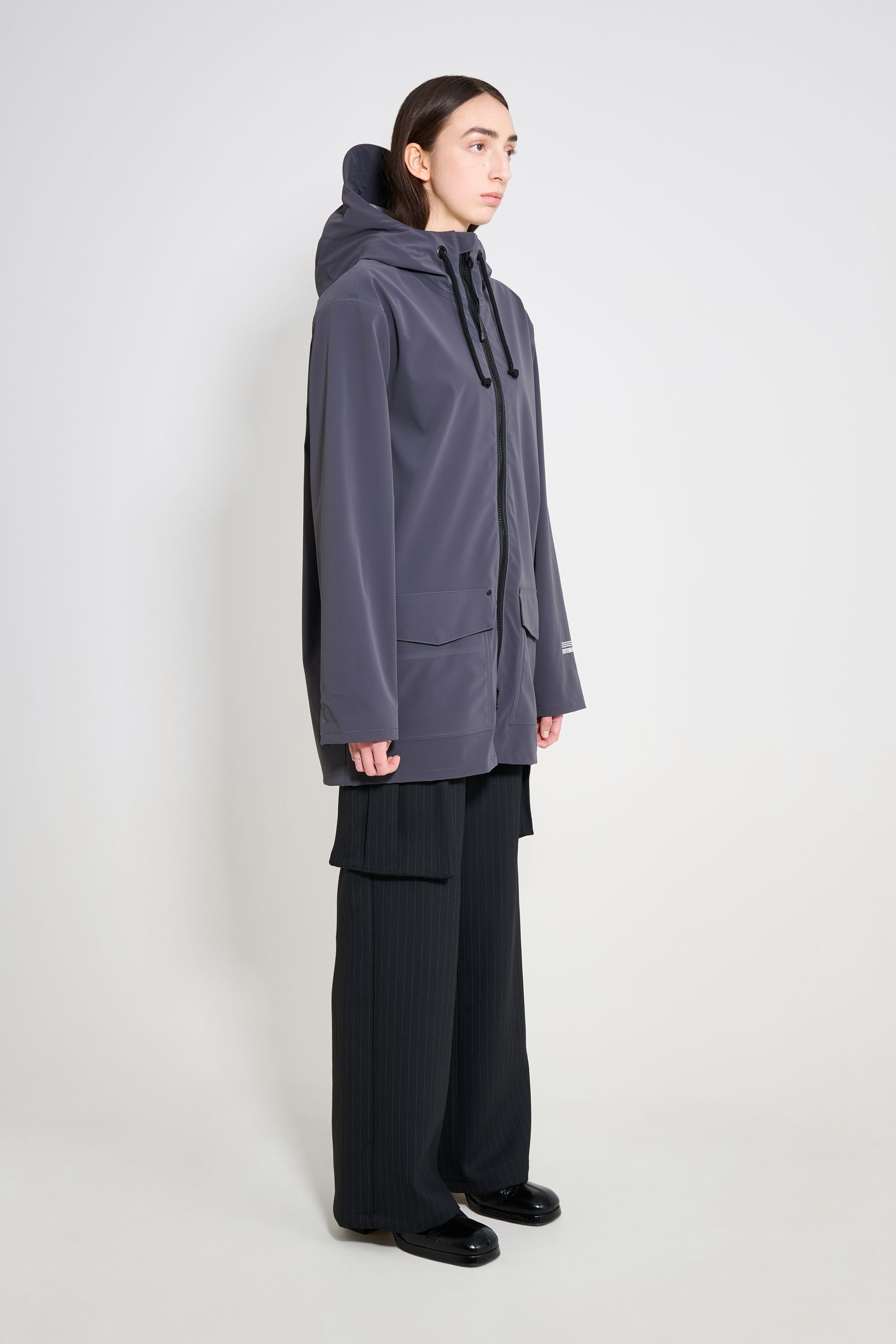 stutterheim stockholm patch raincoat mystic blue women jackets raincoats