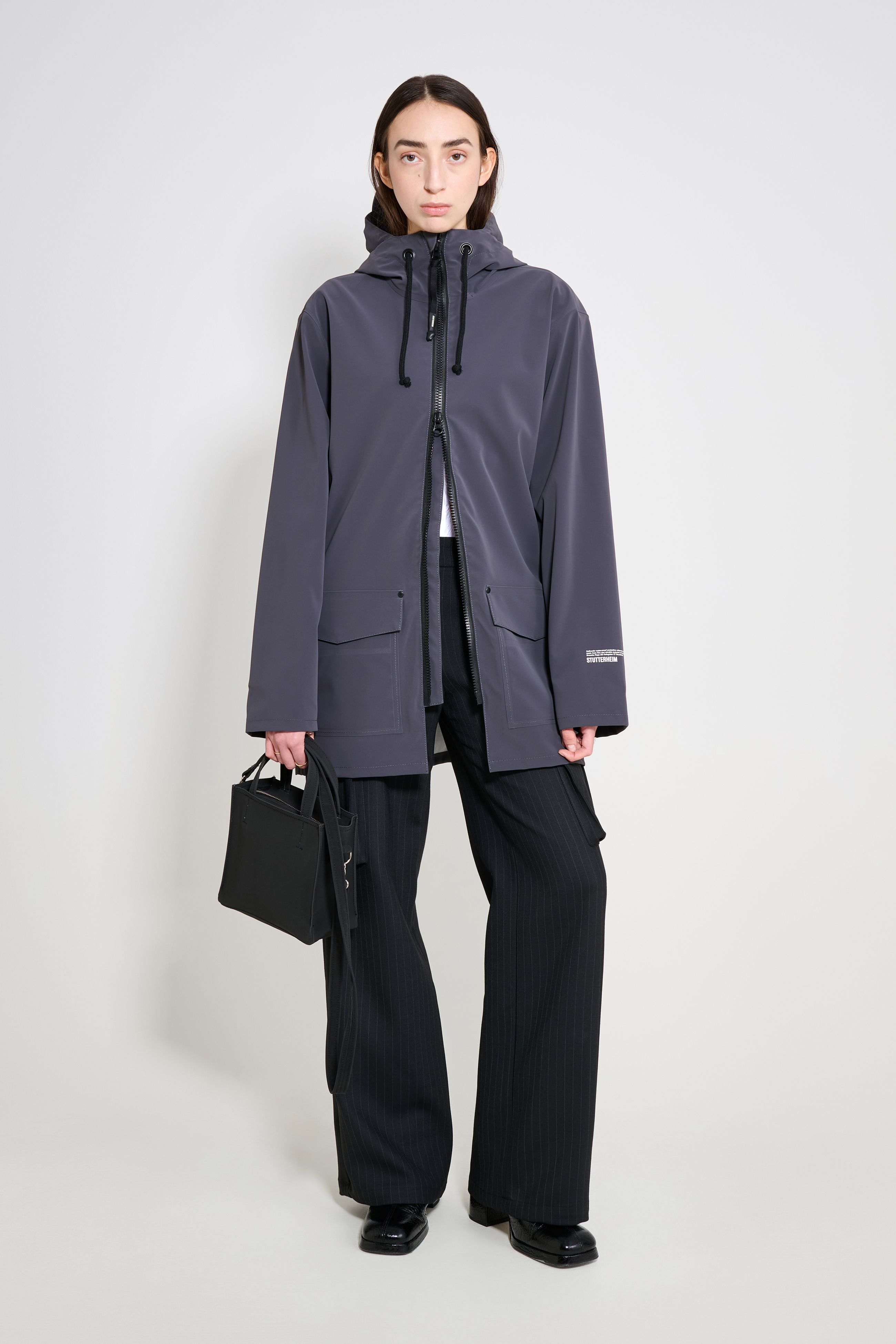 stutterheim stockholm patch raincoat mystic blue women jackets raincoats
