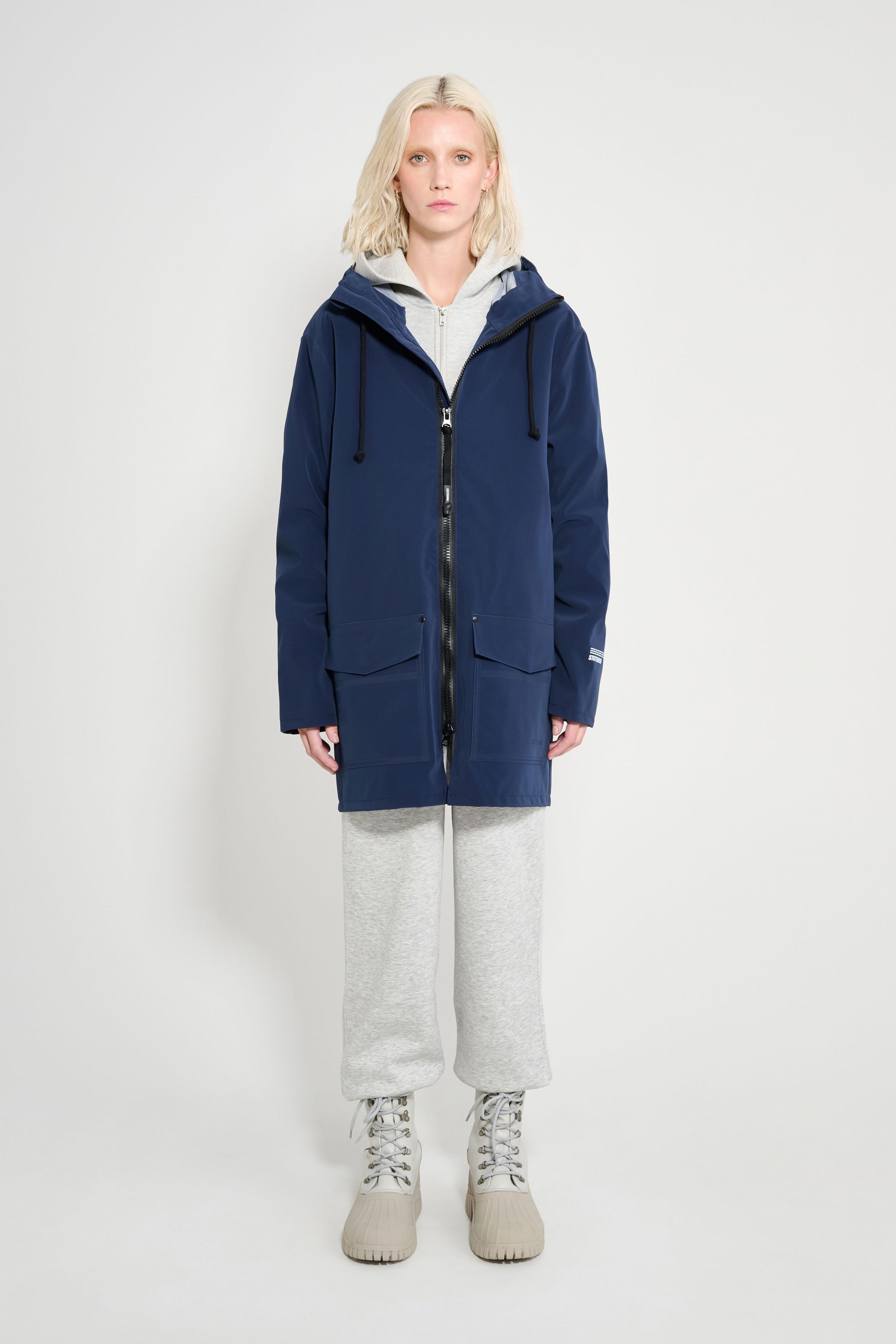 stutterheim stockholm patch navy women jackets raincoats