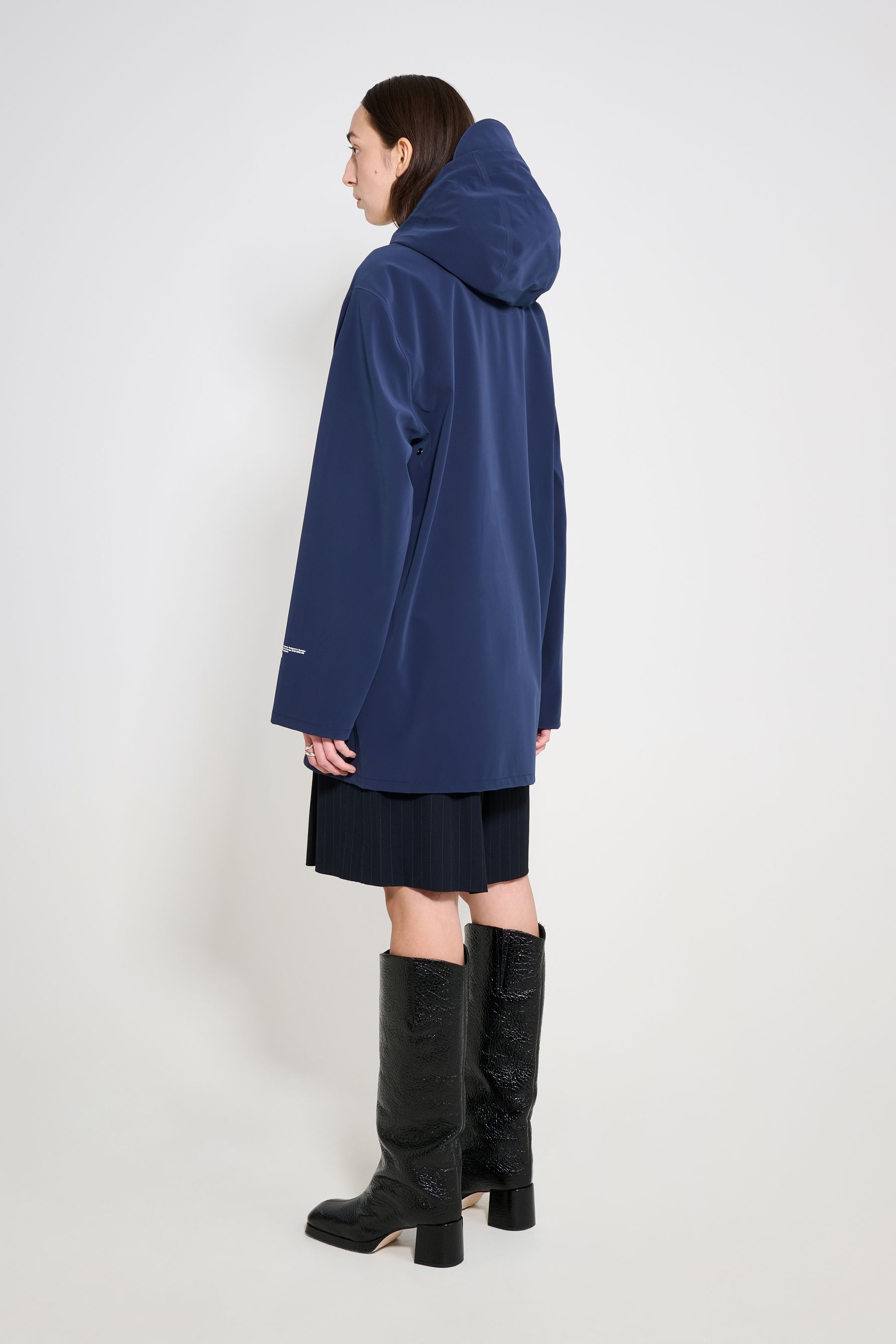 stutterheim stockholm patch raincoat navy women jackets raincoats