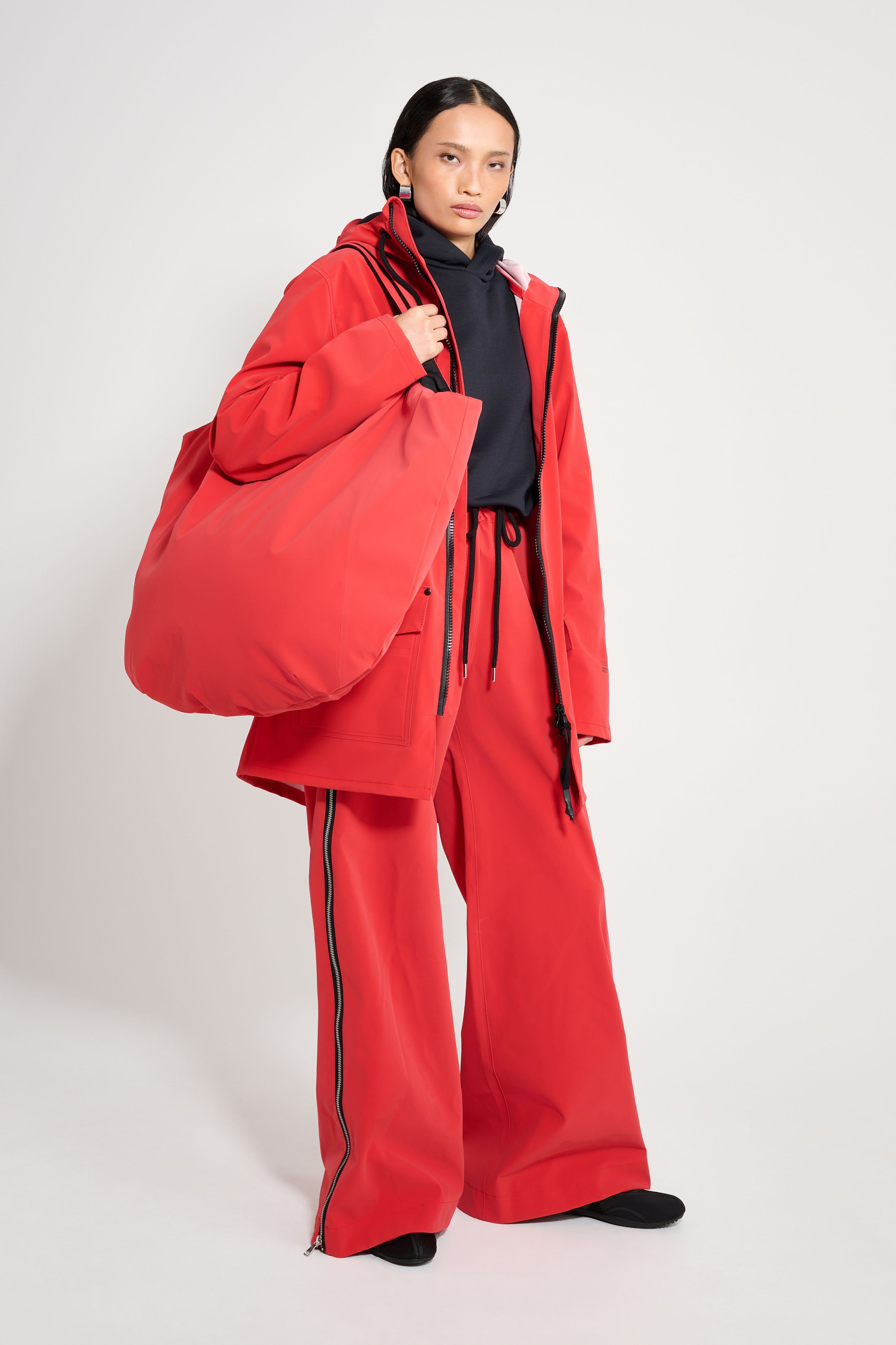 stutterheim stockholm patch washed red women jackets raincoats