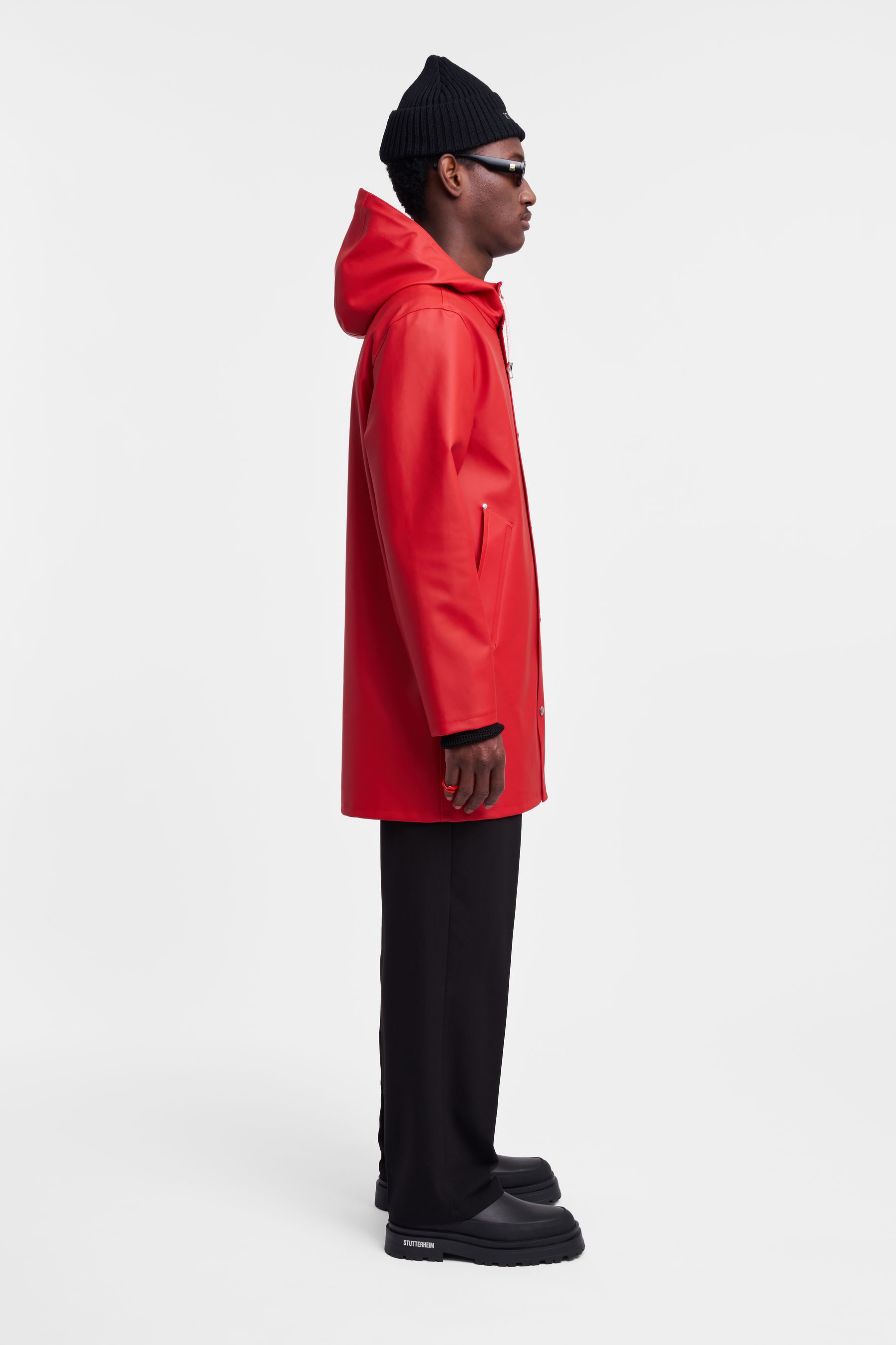 stutterheim stockholm raincoat red men jackets raincoats