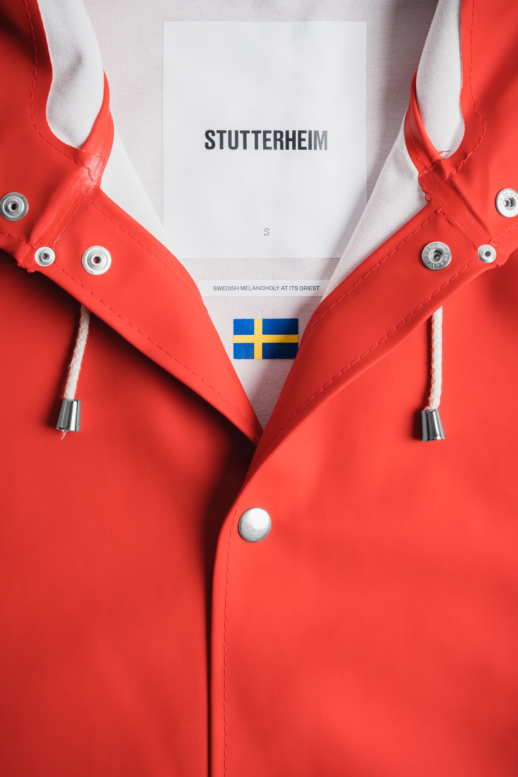 stutterheim stockholm raincoat red men jackets raincoats
