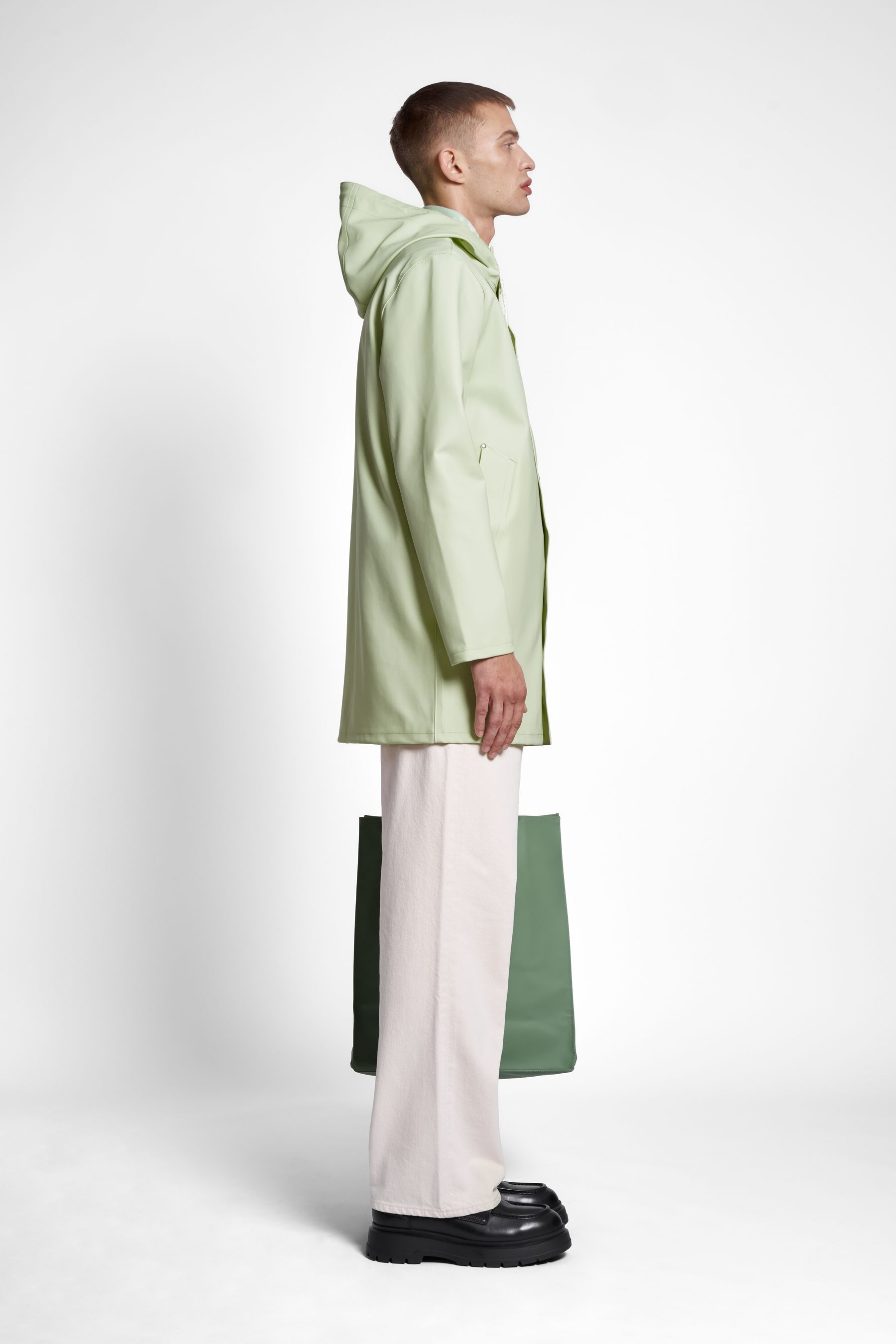 stutterheim stockholm raincoat seafoam green men jackets raincoats