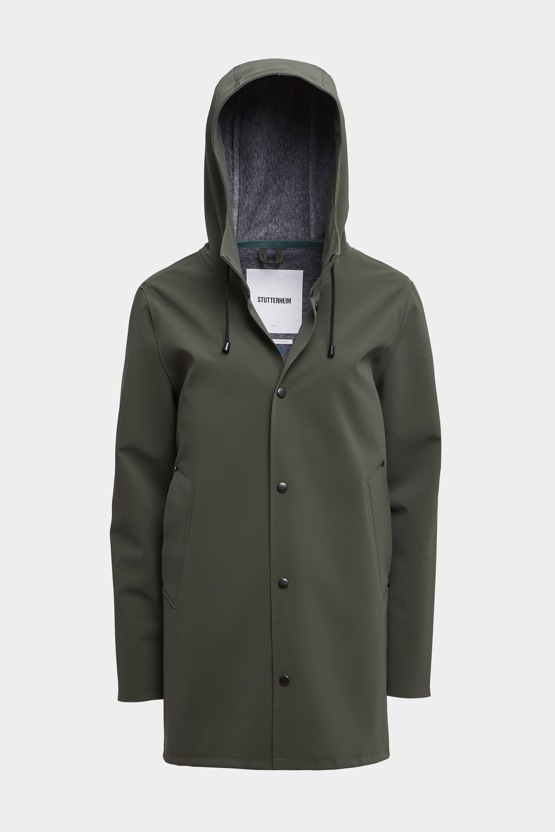 stutterheim stockholm matte raincoat dark green men mens-autumn-pop-up-colours