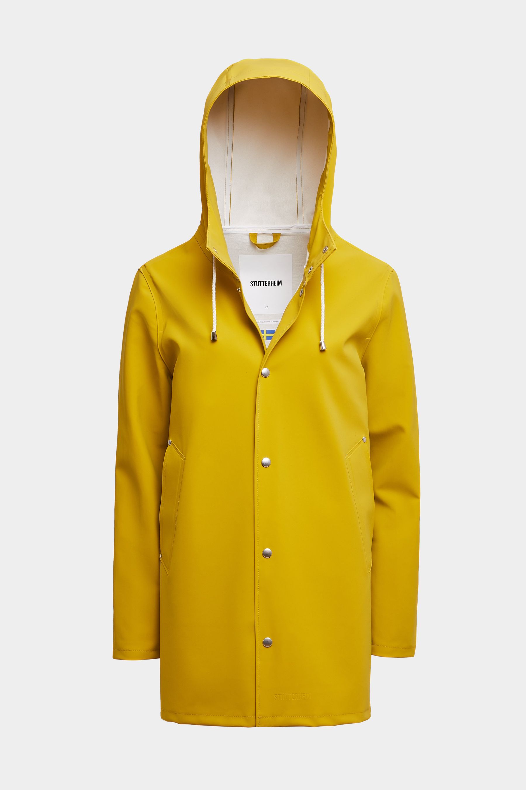 stutterheim stockholm matte raincoat gold women jackets raincoats