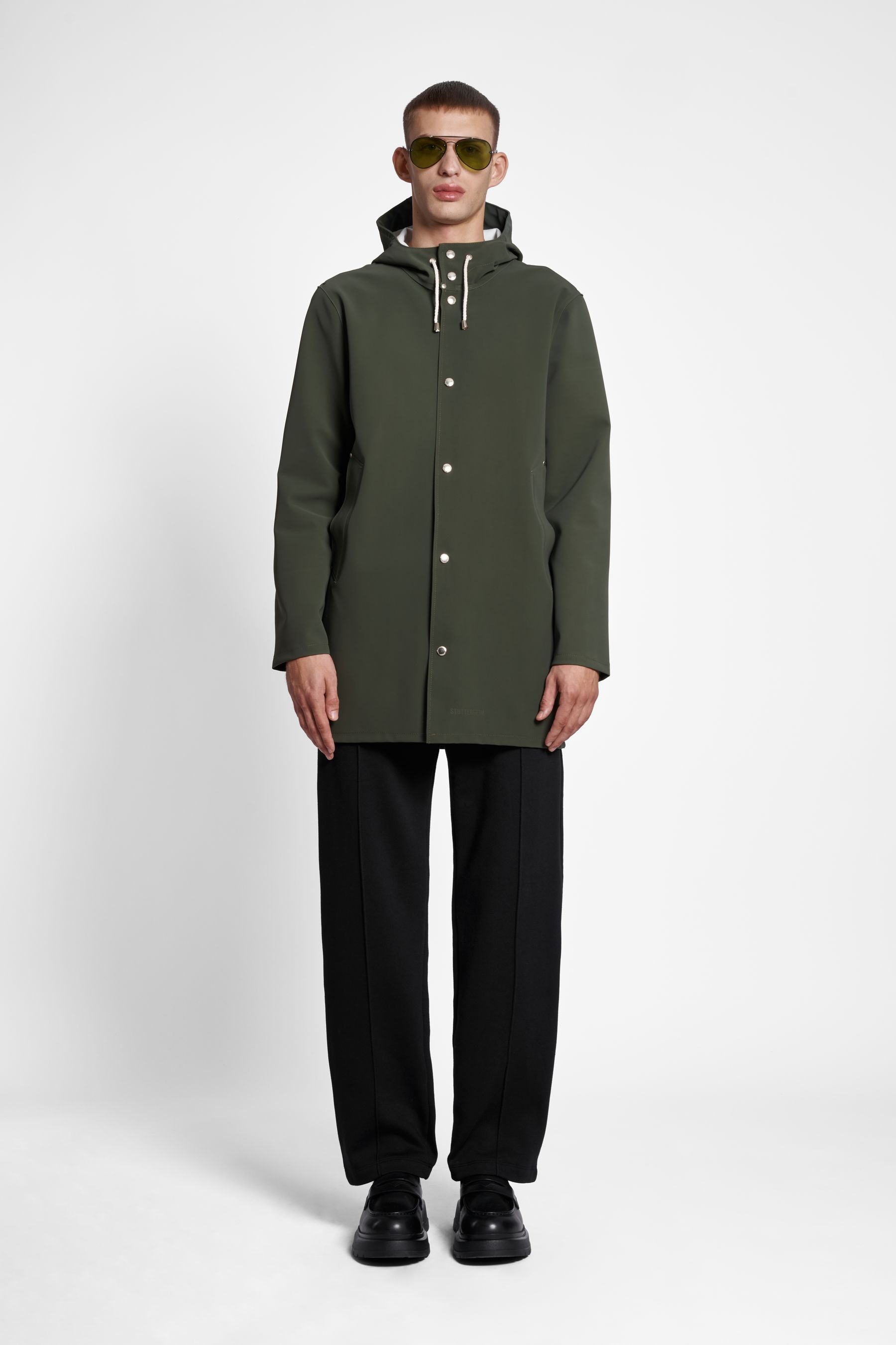 stutterheim stockholm matte raincoat green women jackets raincoats