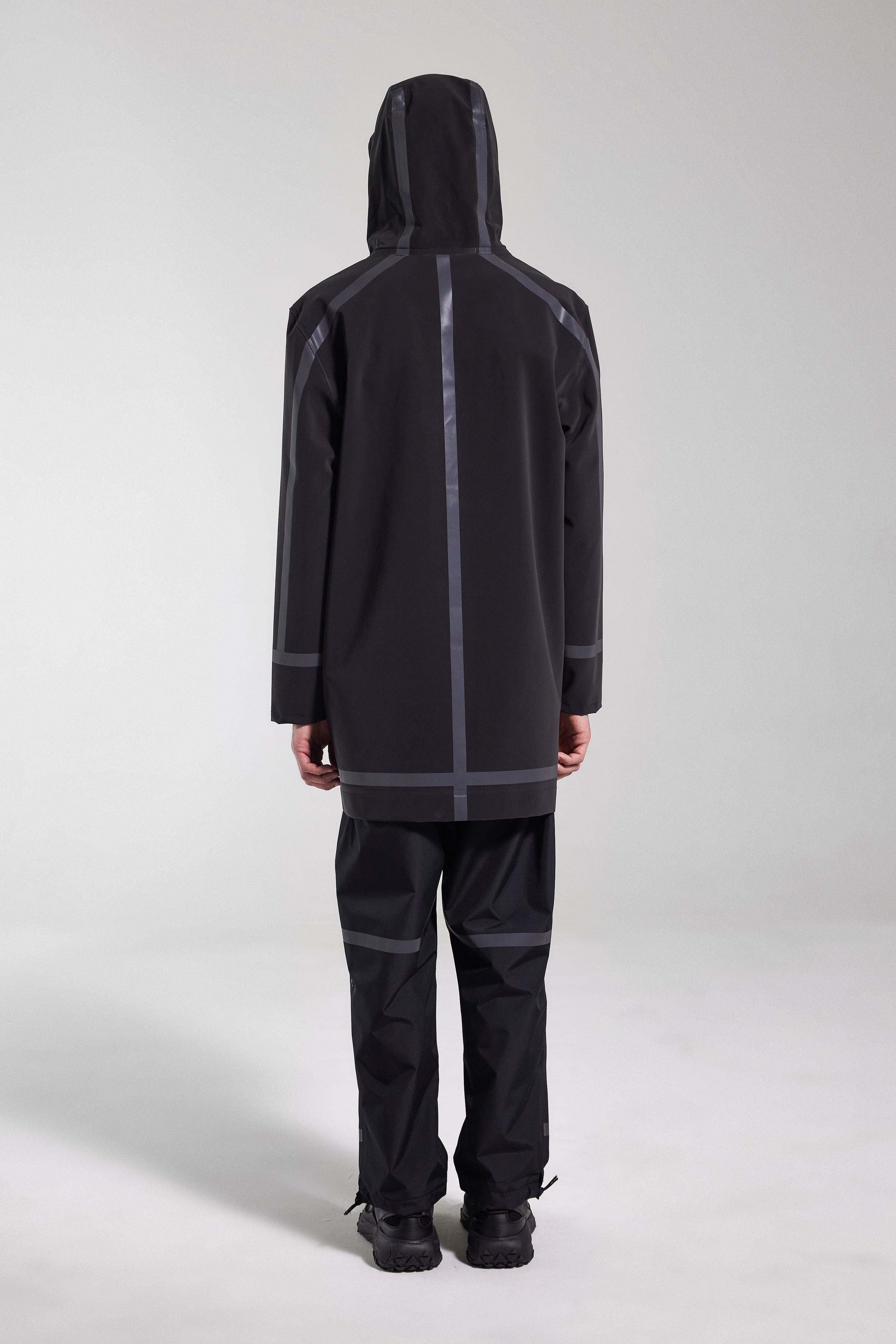 Stutterheim Stockholm Tape Matte Raincoat In Black
