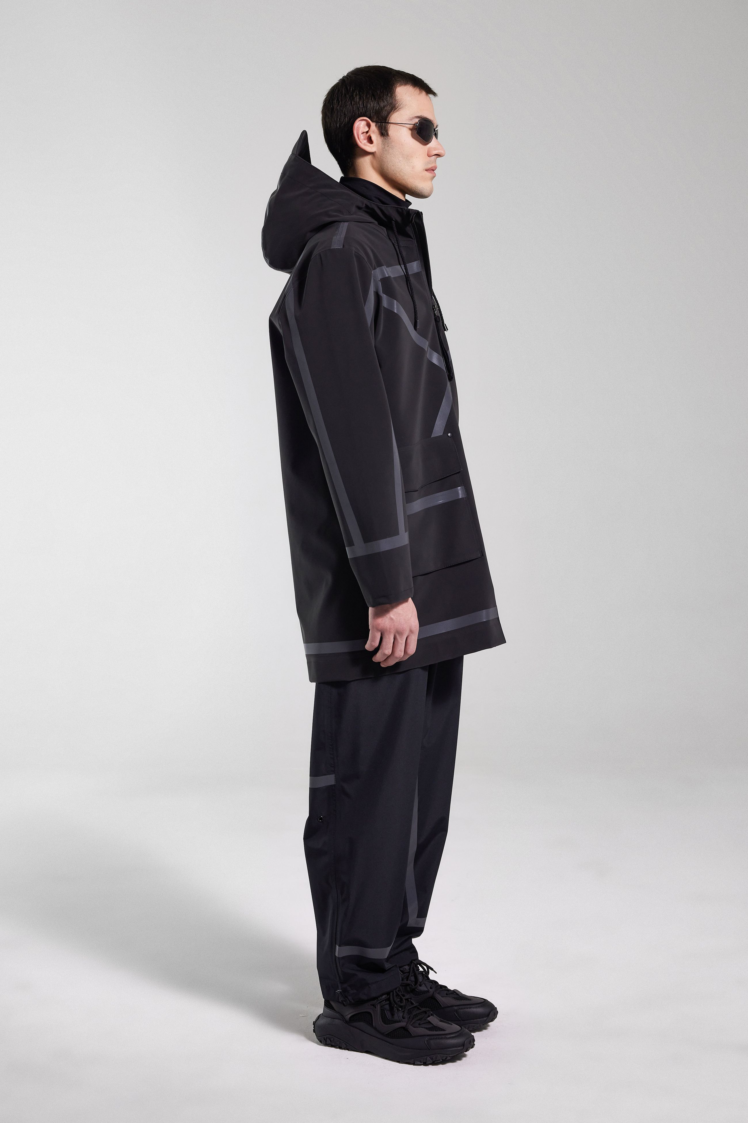 Stutterheim Stockholm Tape Matte Raincoat In Black