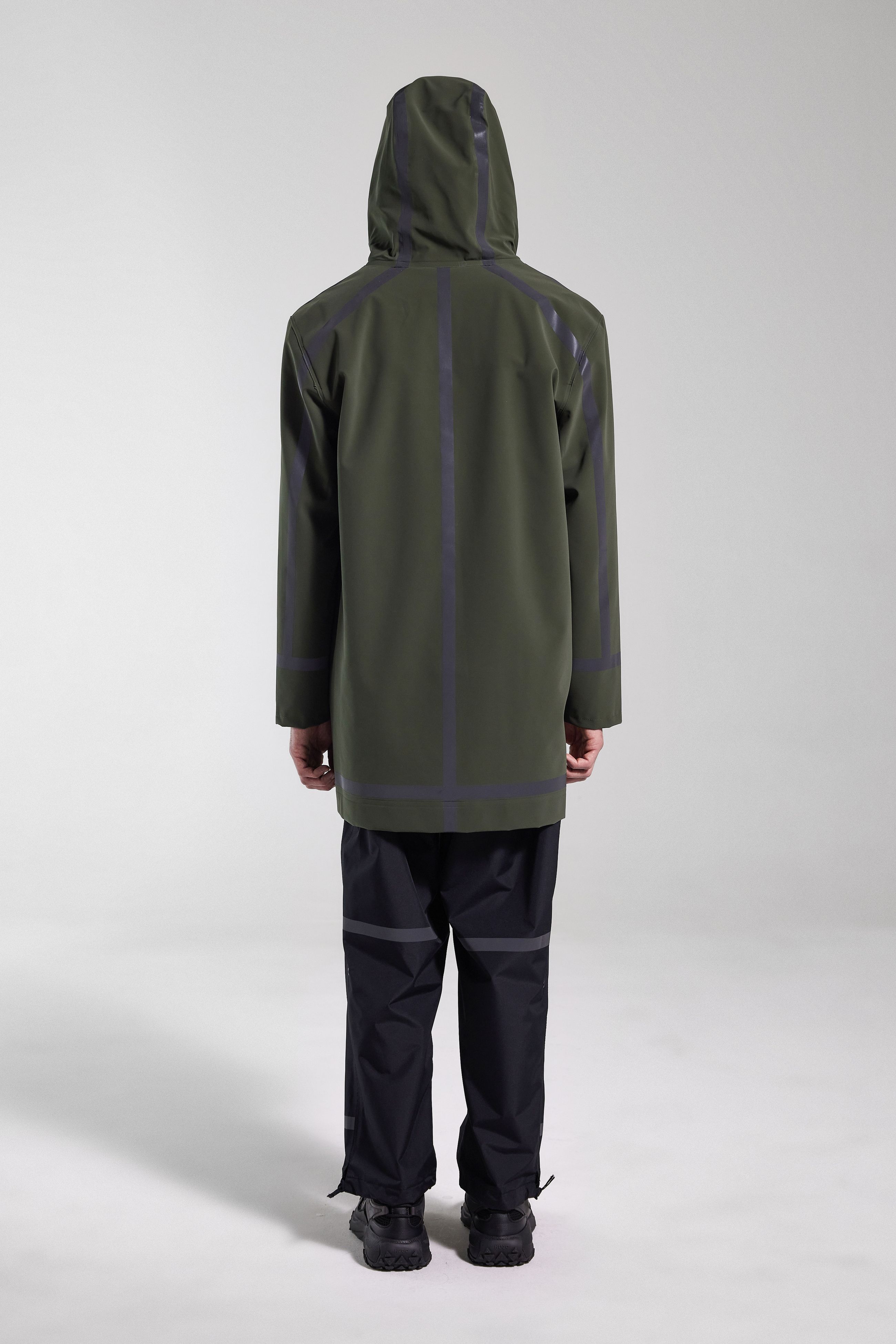 Stutterheim Stockholm Tape Matte Raincoat In Green