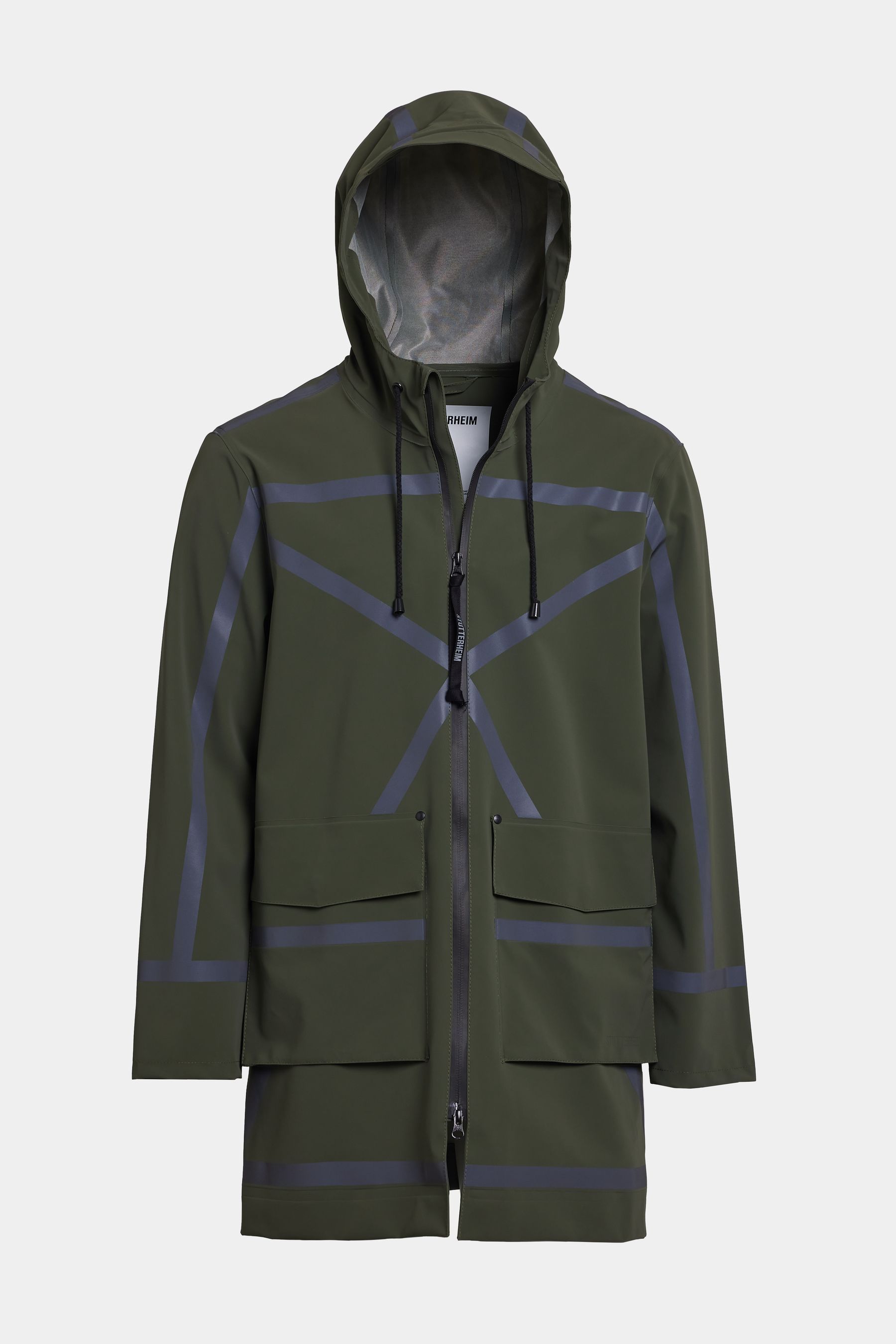 stutterheim stockholm tape matte raincoat green men jackets raincoats