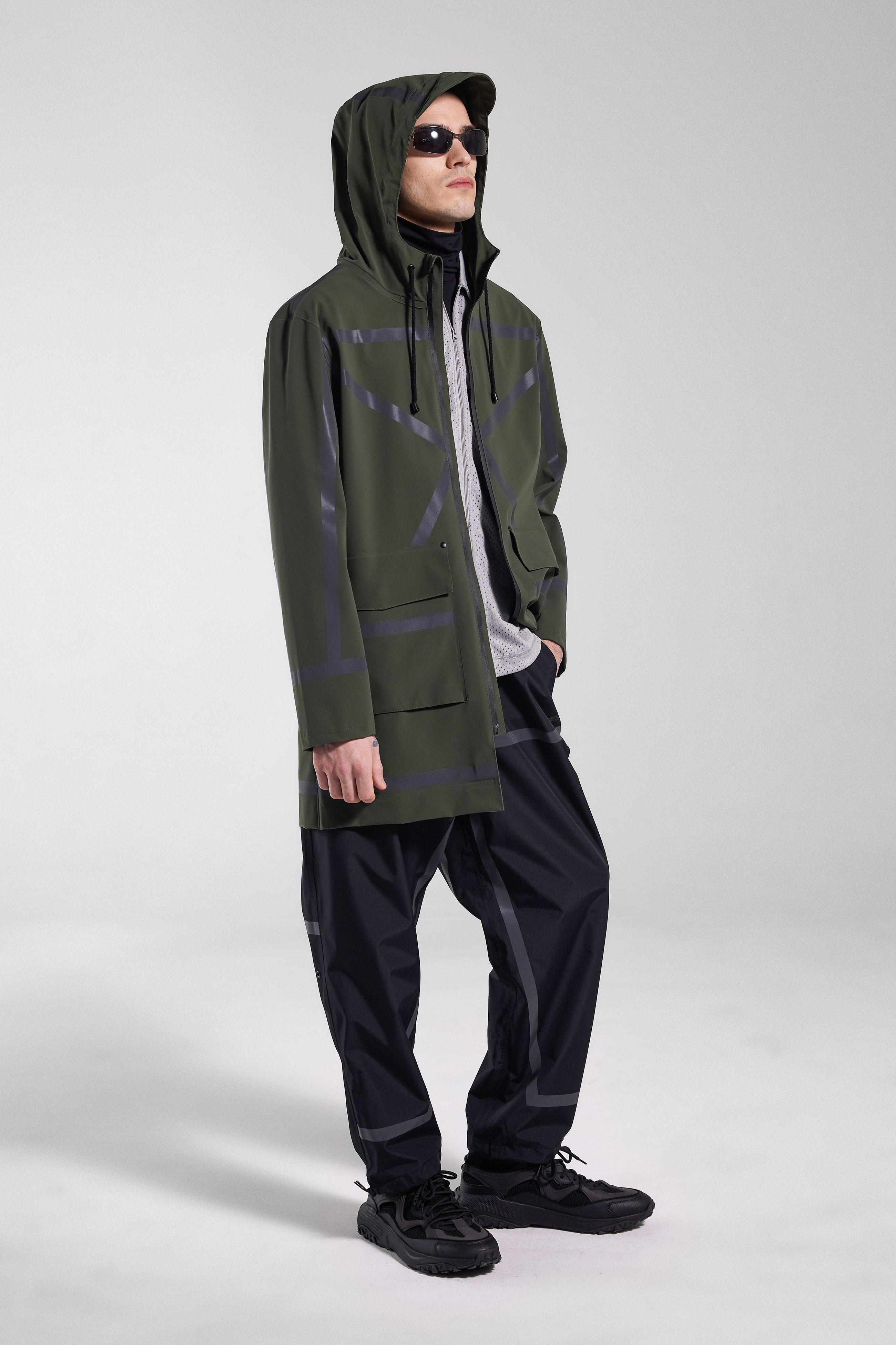 Stutterheim Stockholm Tape Matte Raincoat In Green