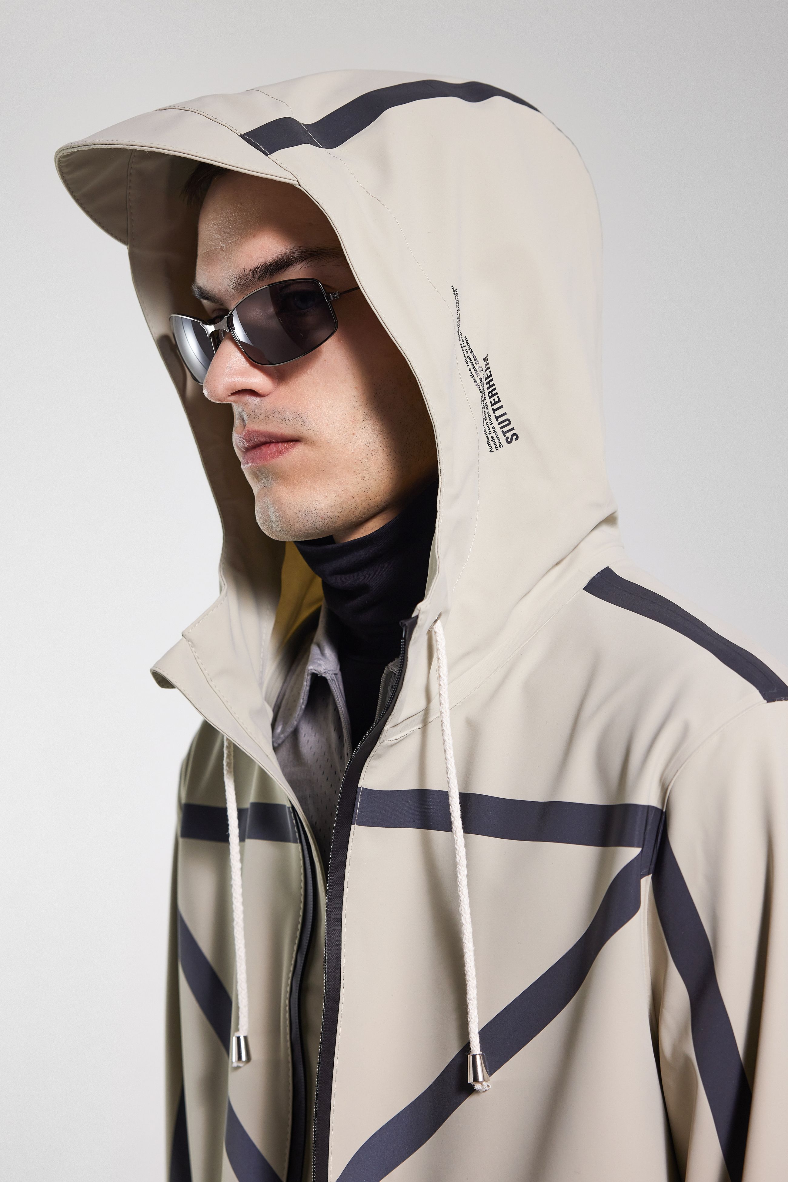 Stutterheim Stockholm Tape Matte Raincoat In Pelican
