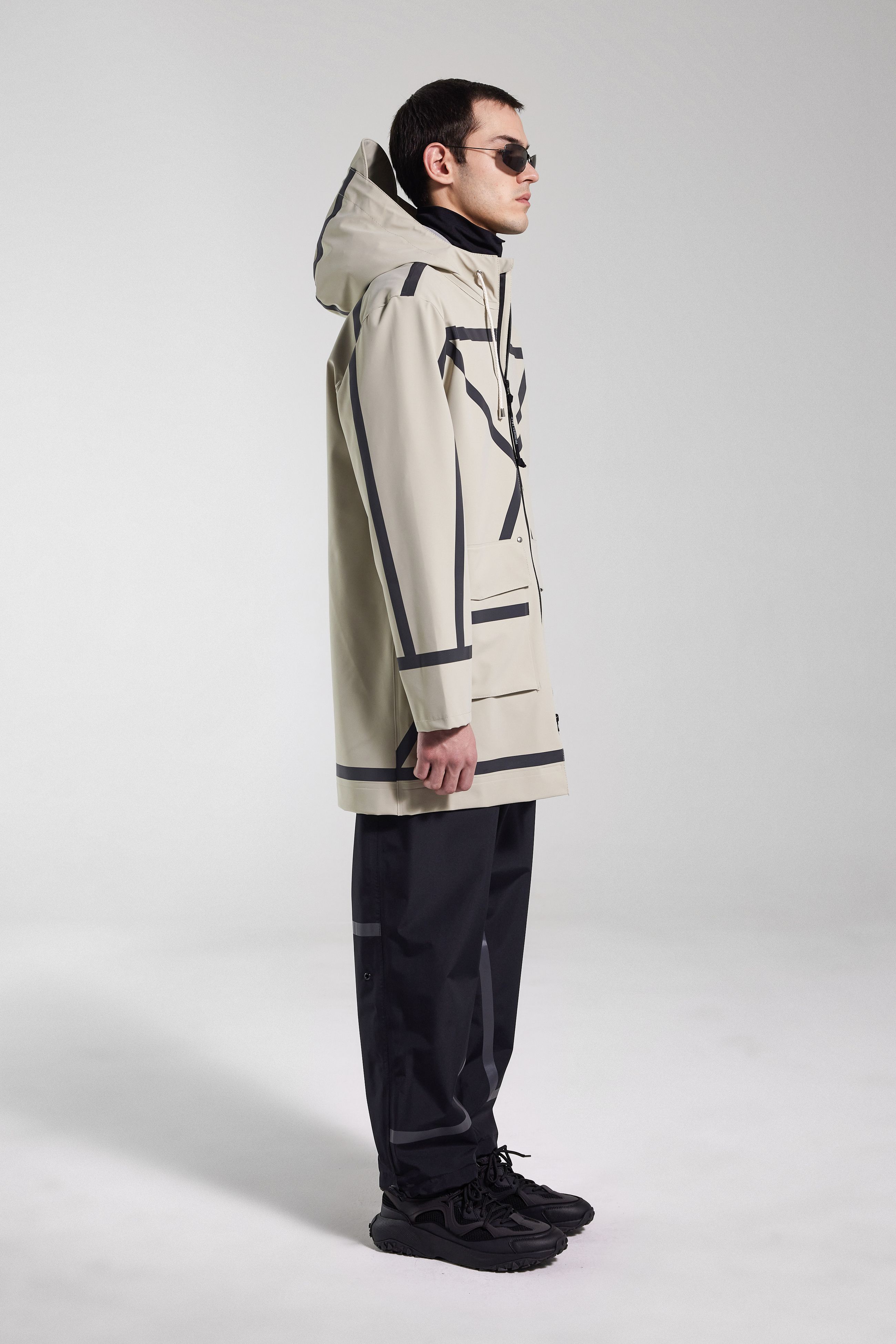 Stutterheim Stockholm Tape Matte Raincoat In Pelican